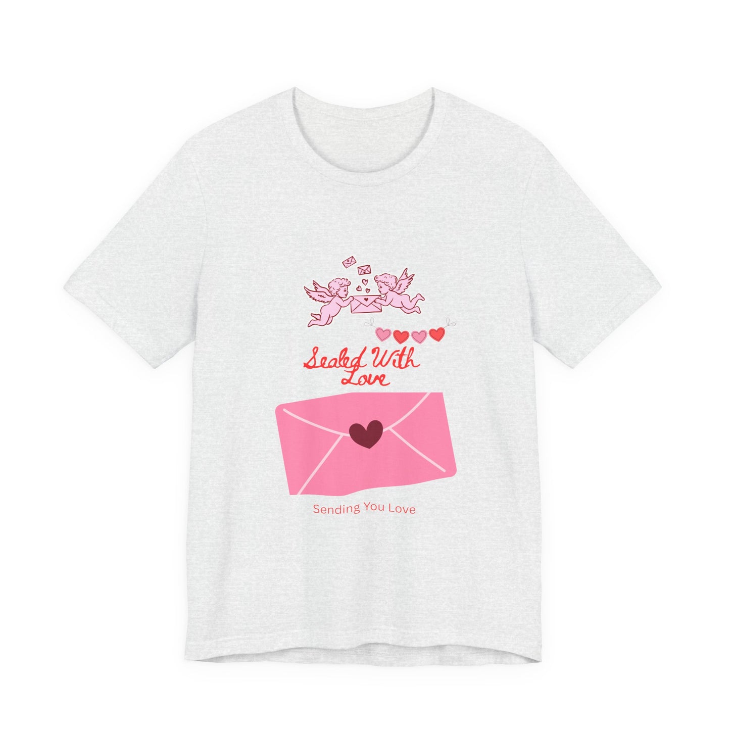 Valentine -Love Letter Tee — Pink Envelope 'Send You Love' Graphic T-Shirt
