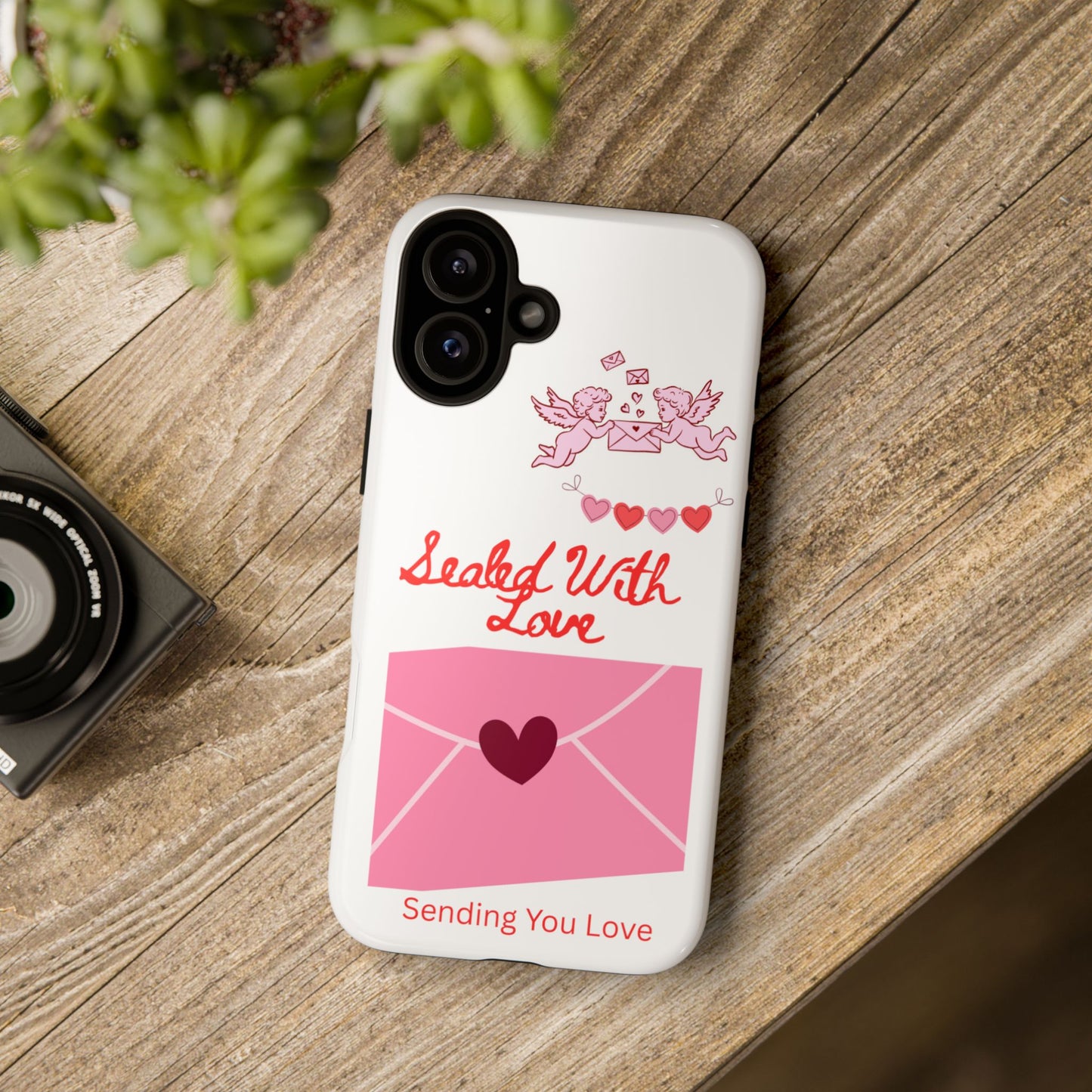 Phone Case — "Sealed With Love" Pink Valentine Envelope Design