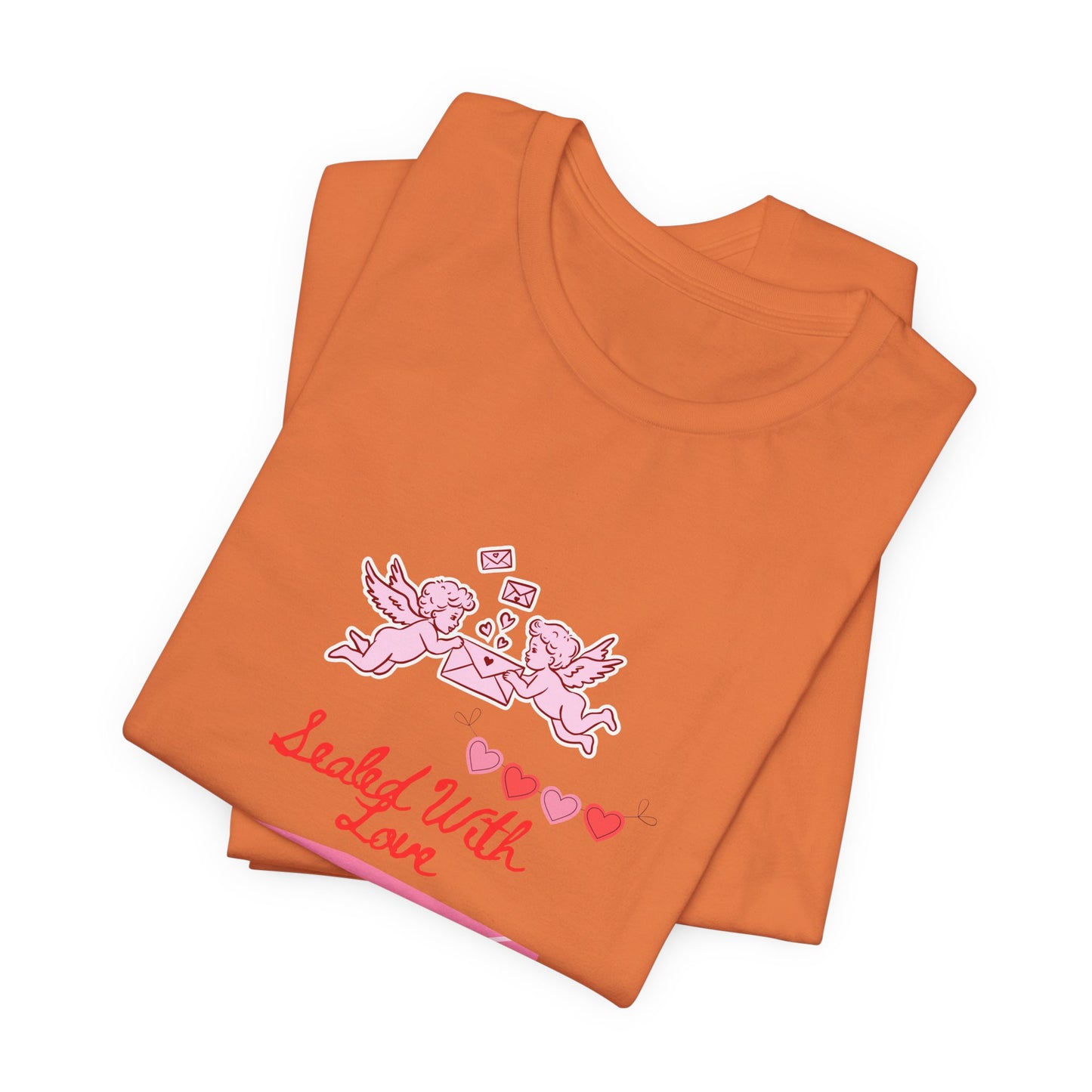 Valentine -Love Letter Tee — Pink Envelope 'Send You Love' Graphic T-Shirt