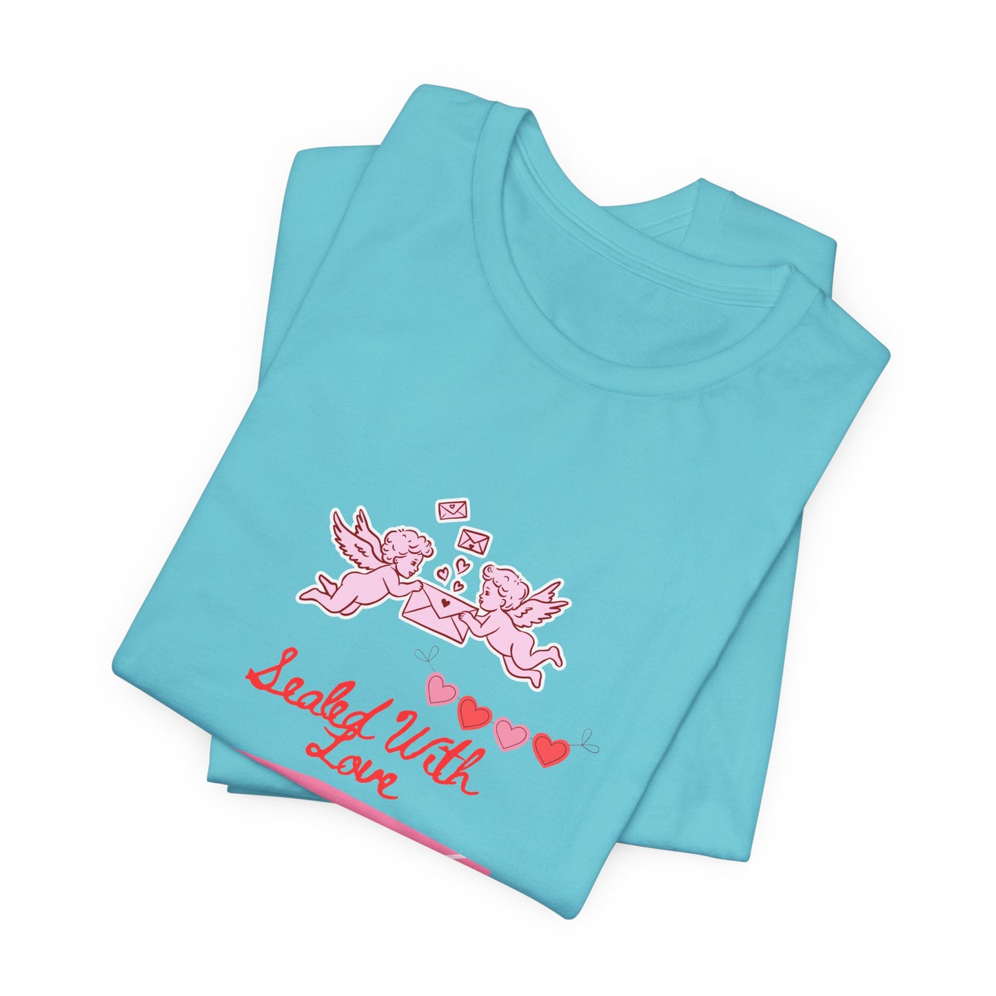 Valentine -Love Letter Tee — Pink Envelope 'Send You Love' Graphic T-Shirt