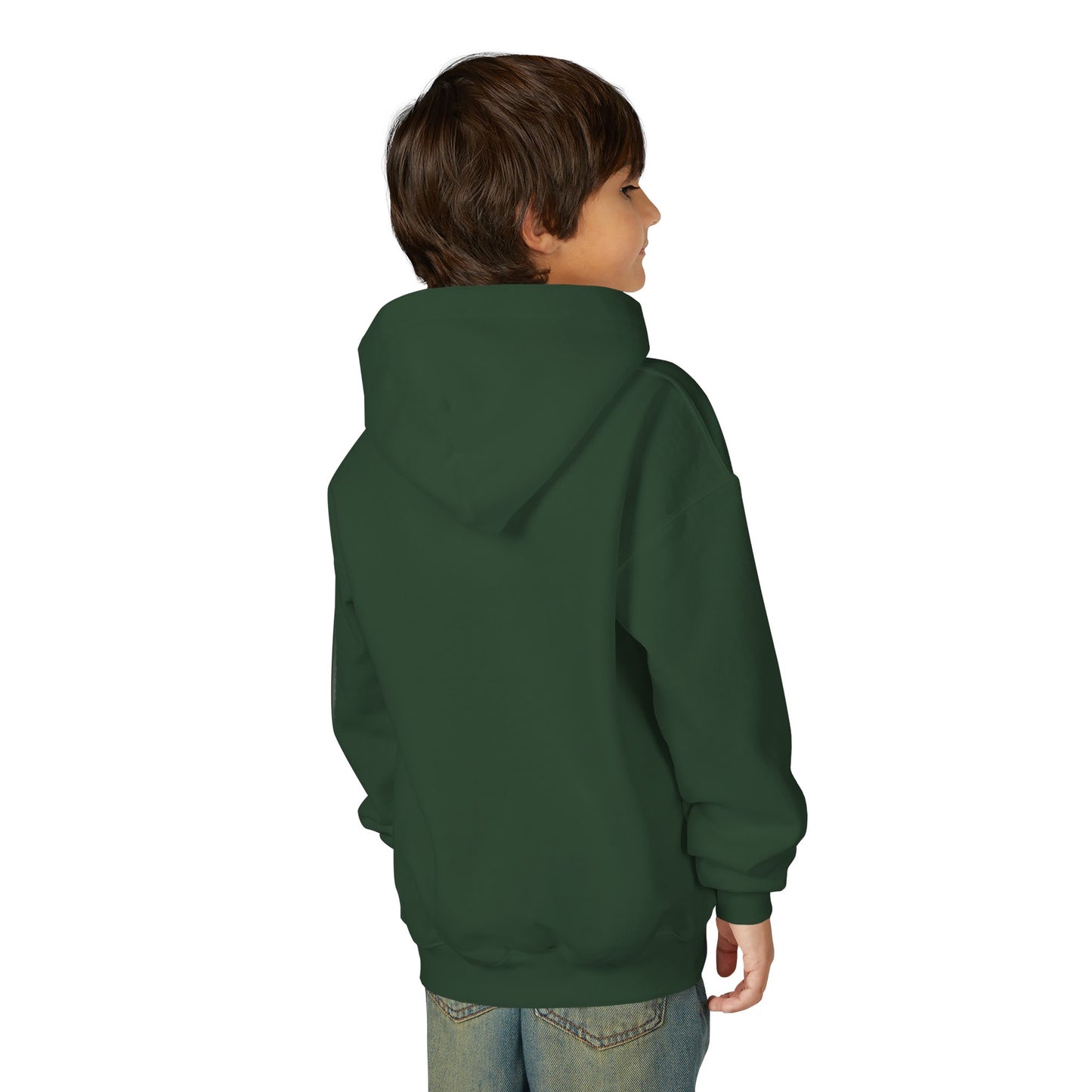 Kids Cute Cat Hoodie — Playful White Cat with Yarn Graphic