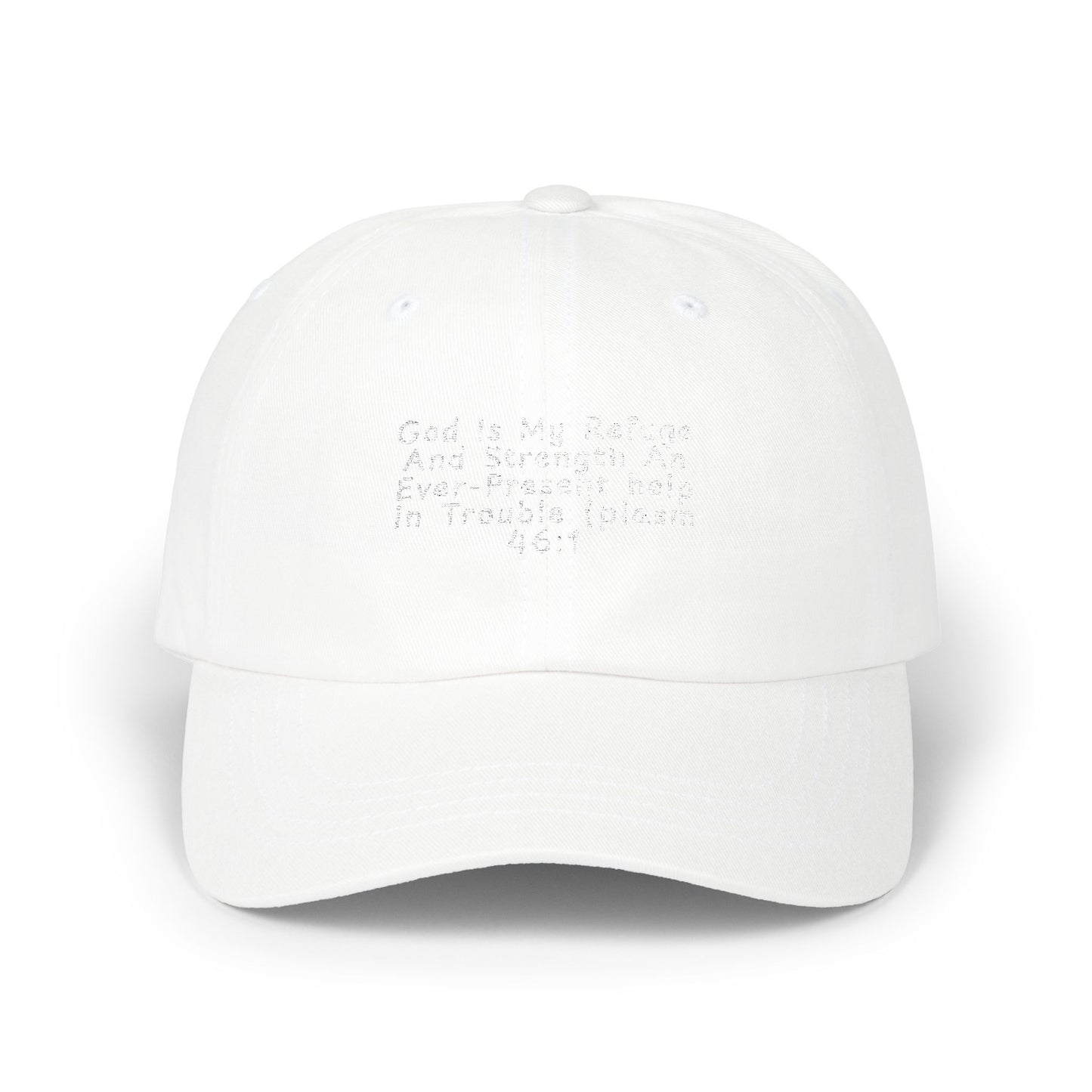 Classic Dad Cap — Minimal White Embroidered Baseball Hat