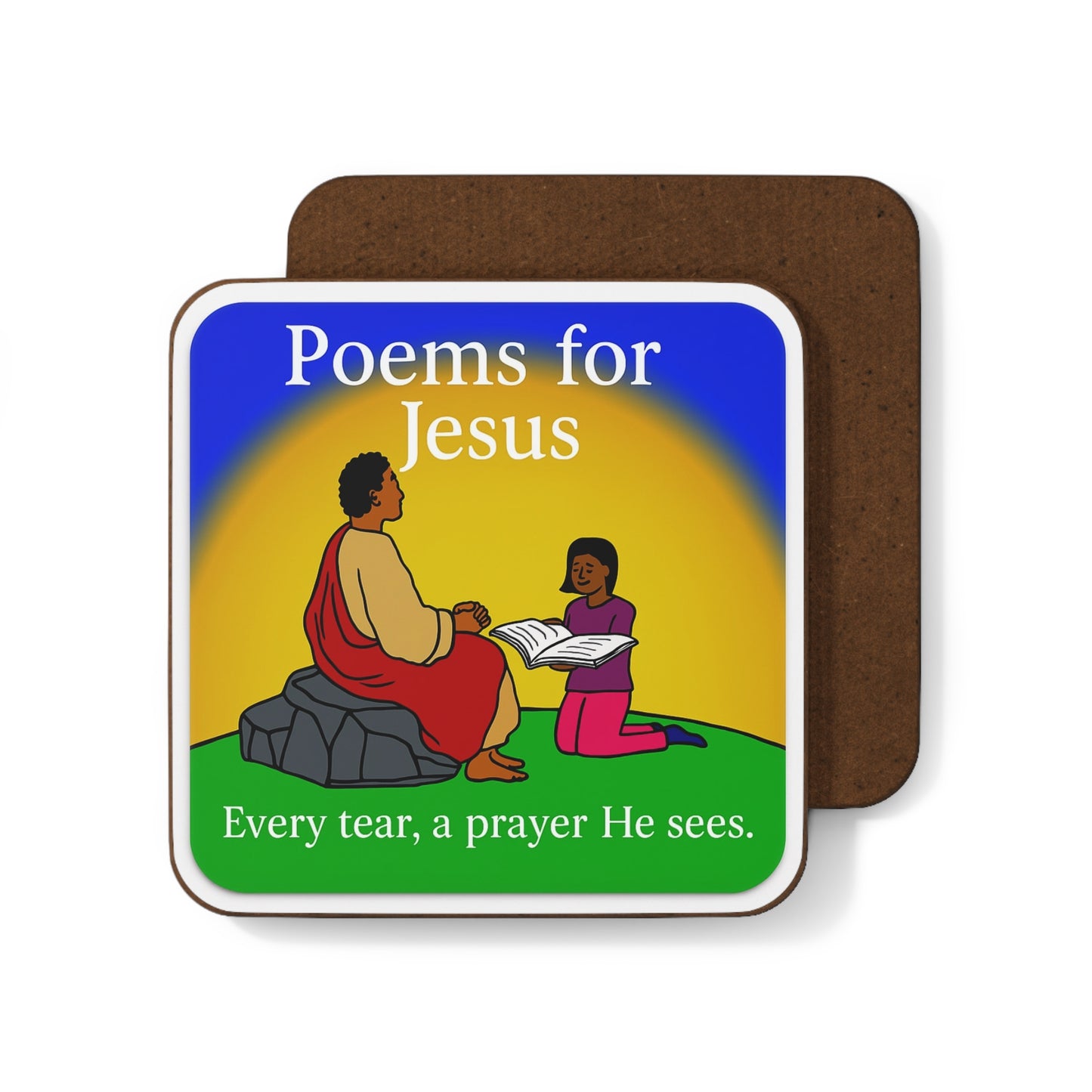 + 1 Inspirational Hardboard Coaster | Poems for Jesus | Home Decor | Christian Gift | Religious Coaster | Faith-Based Decor, Prayer Coaster,