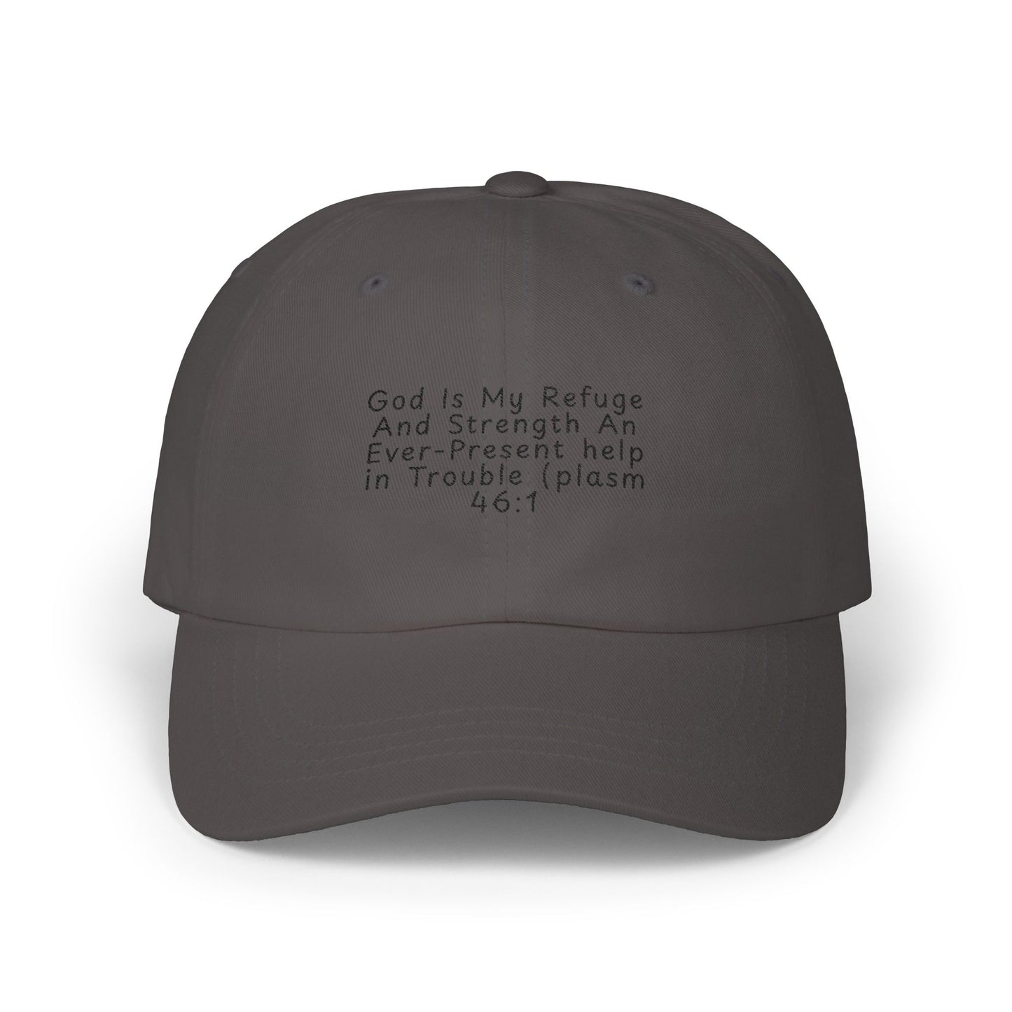 Embroidered Scripture Dad Cap — "God Is My Refuge" (Psalm 46:1)