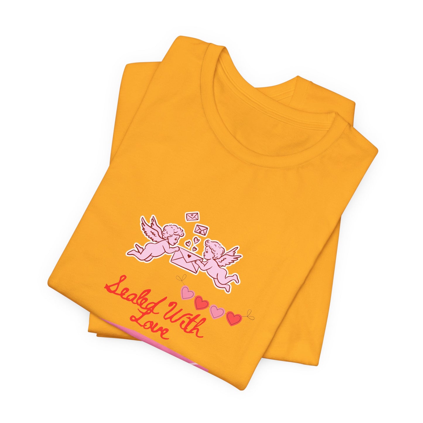 Valentine -Love Letter Tee — Pink Envelope 'Send You Love' Graphic T-Shirt