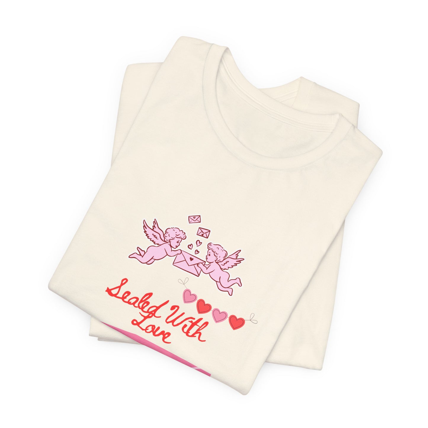Valentine -Love Letter Tee — Pink Envelope 'Send You Love' Graphic T-Shirt