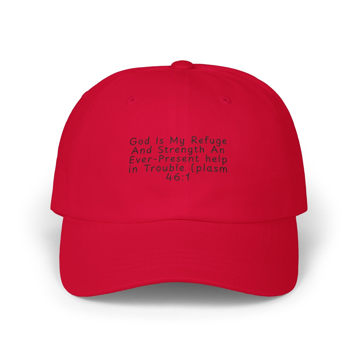 Embroidered Scripture Dad Cap — "God Is My Refuge" (Psalm 46:1)
