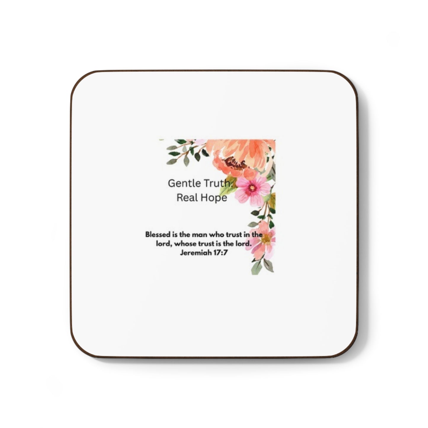 +1 Copy of Floral Quote Coaster Set, Inspirational Drink Coasters, Christian Home Decor, Gift for Her, Coffee Table Accessory, Housewarming Gift
