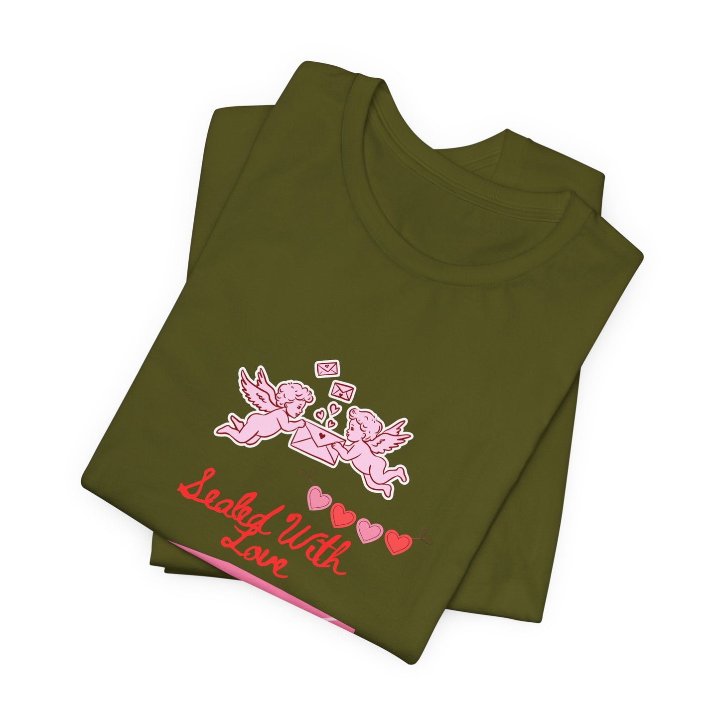 Valentine -Love Letter Tee — Pink Envelope 'Send You Love' Graphic T-Shirt