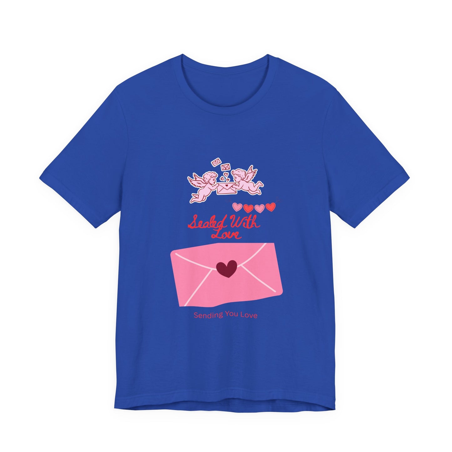 Valentine -Love Letter Tee — Pink Envelope 'Send You Love' Graphic T-Shirt