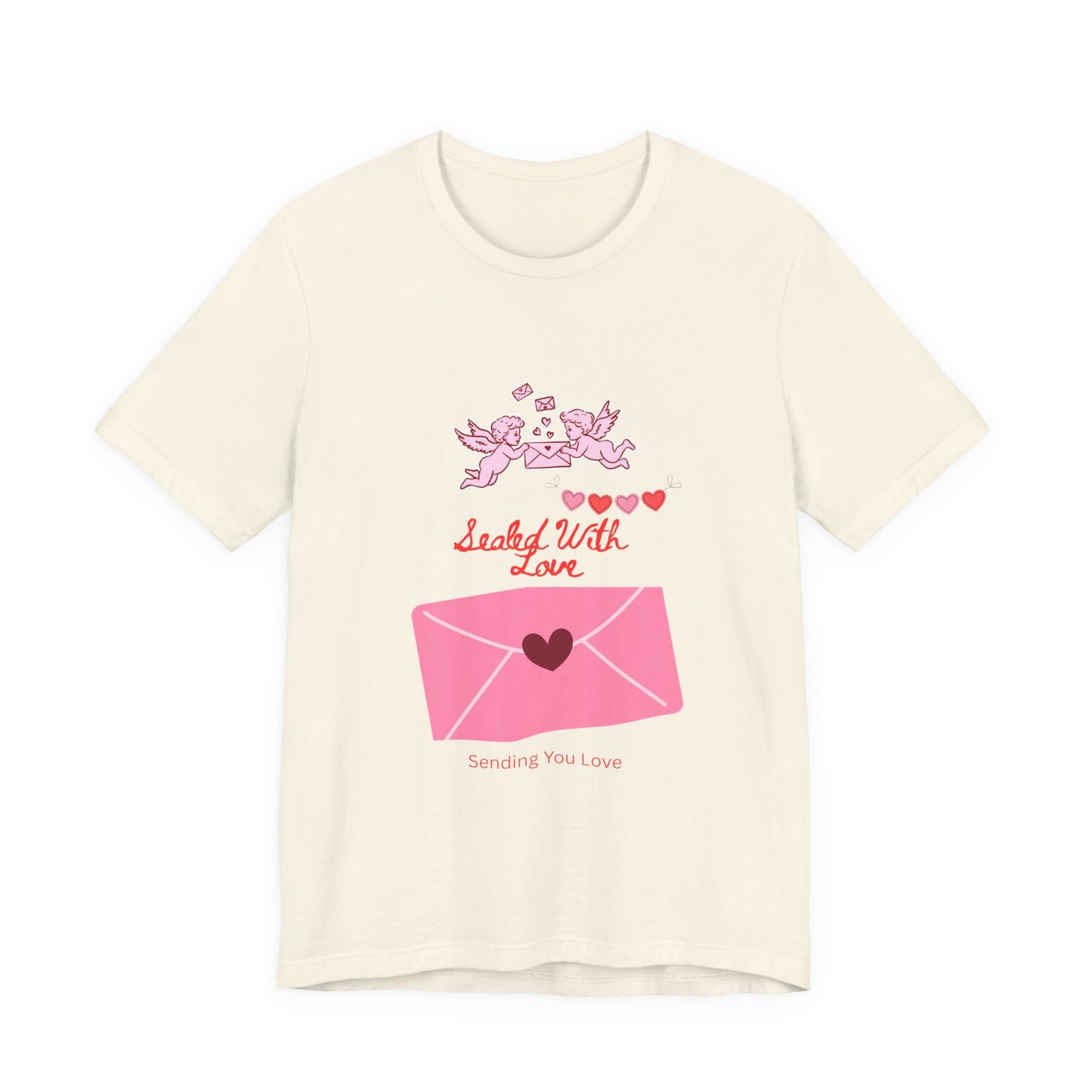 Valentine -Love Letter Tee — Pink Envelope 'Send You Love' Graphic T-Shirt