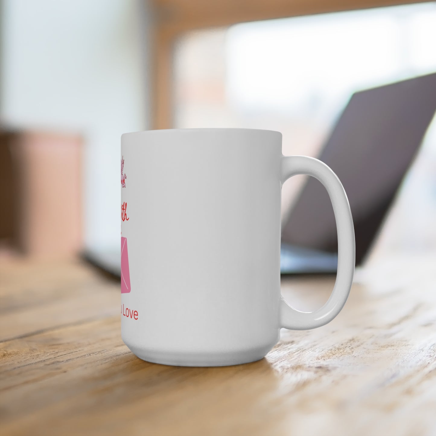 Mug — "Sealed With Love: Sending You Love" Pink Envelope Valentine Coffee Mug