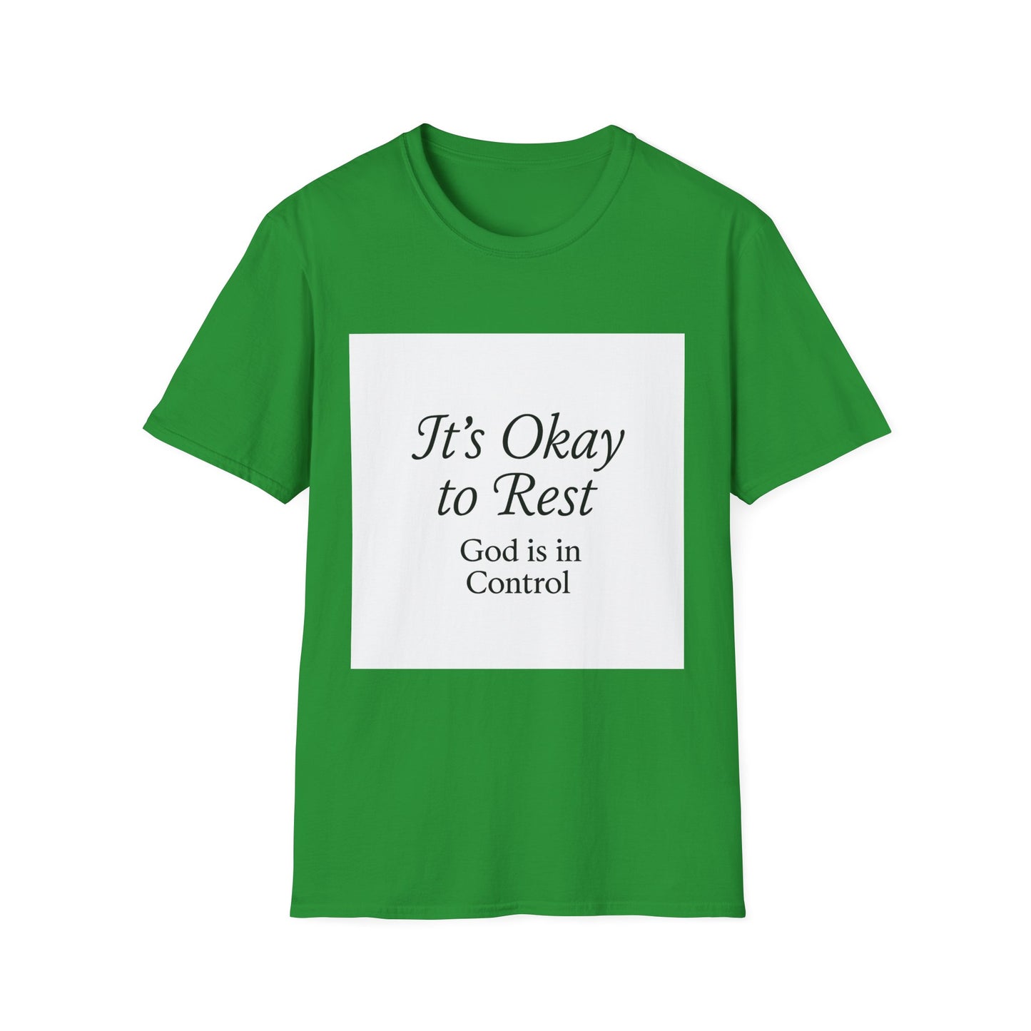 + 1 God is in Control T-Shirt, Softstyle Tee, Relaxation Wear, Mindfulness Gift, Inspirational Apparel, Spiritual Gifts