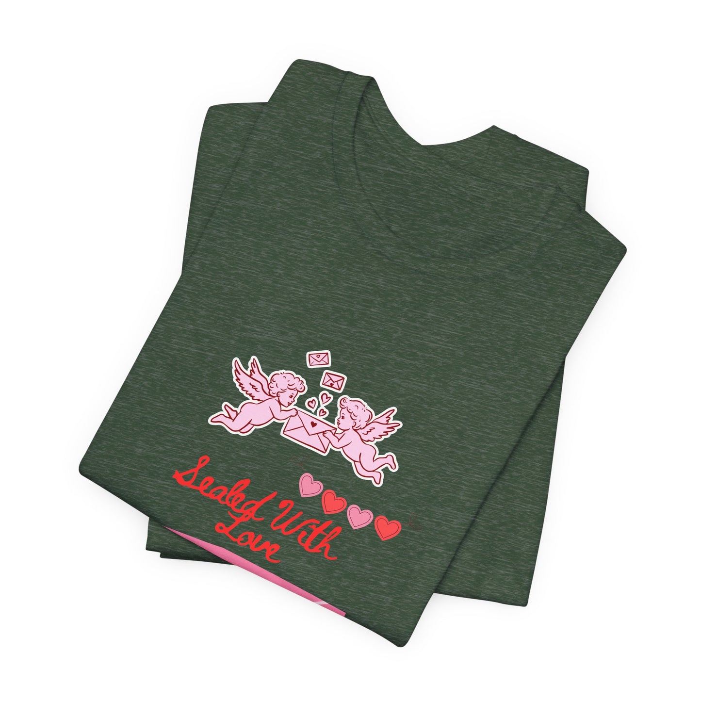 Valentine -Love Letter Tee — Pink Envelope 'Send You Love' Graphic T-Shirt
