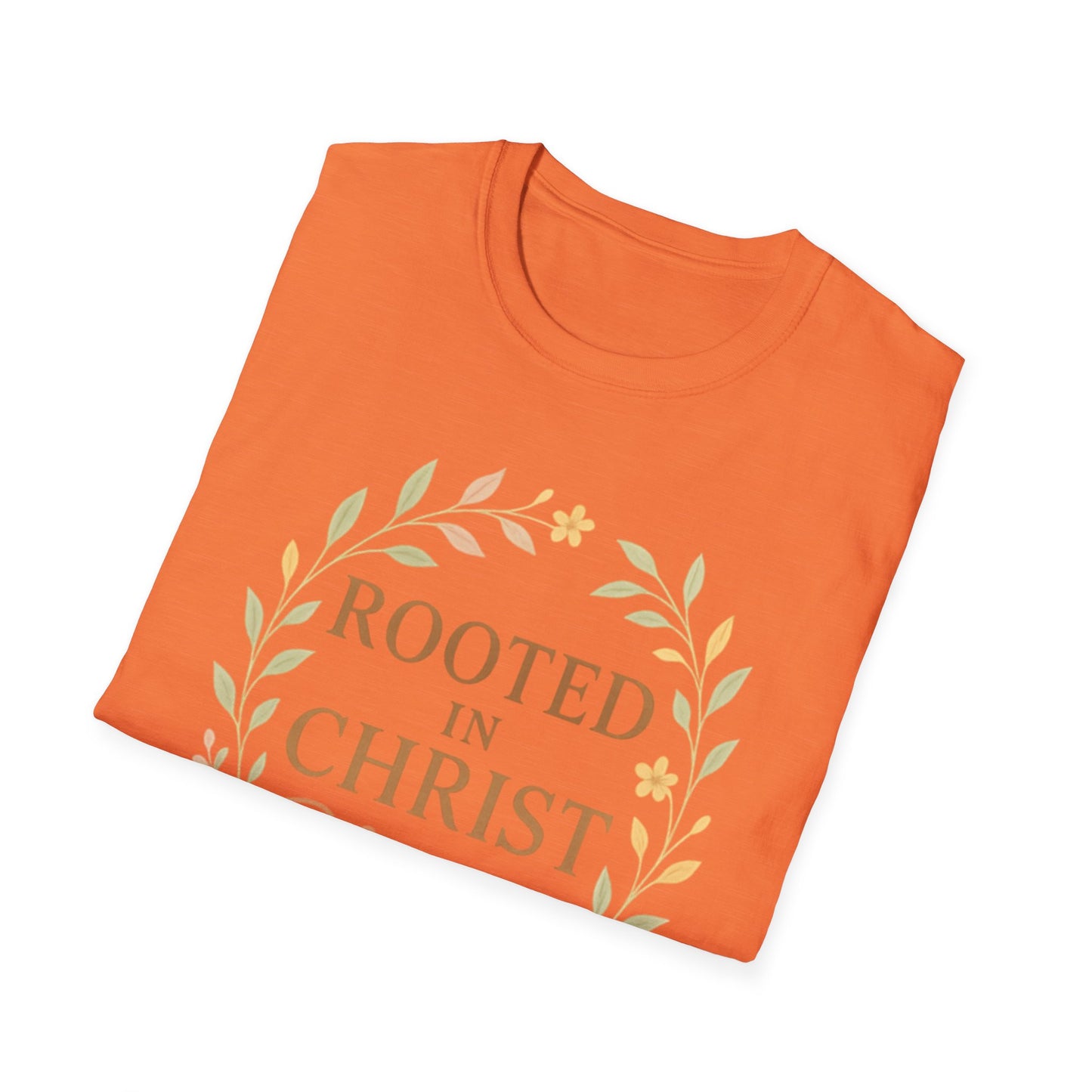 + 1 Rooted in Christ Unisex T-Shirt, Faith-Based Apparel, Inspirational Clothing, Christian Gift, Casual Everyday Wear, Blooming in Love