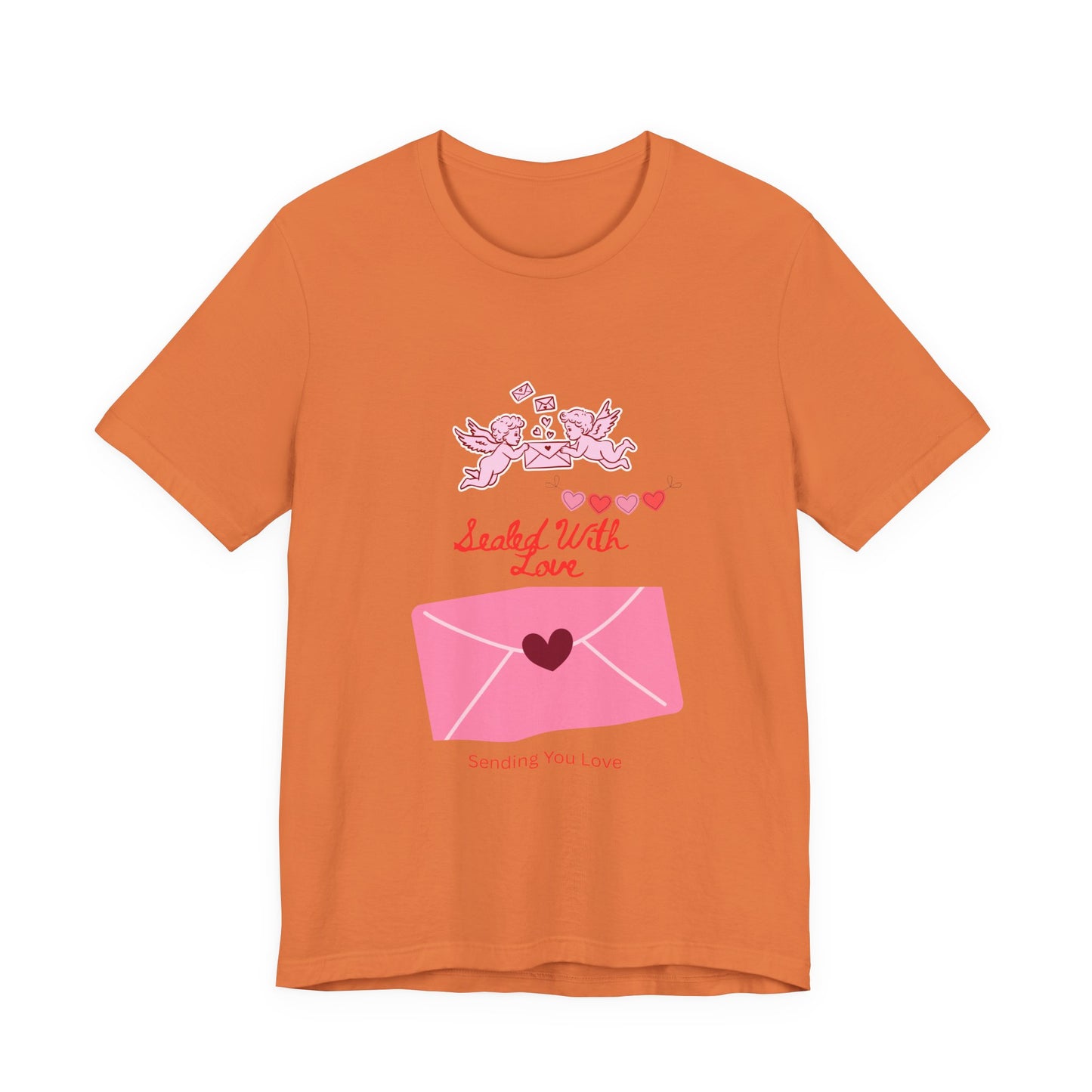 Valentine -Love Letter Tee — Pink Envelope 'Send You Love' Graphic T-Shirt