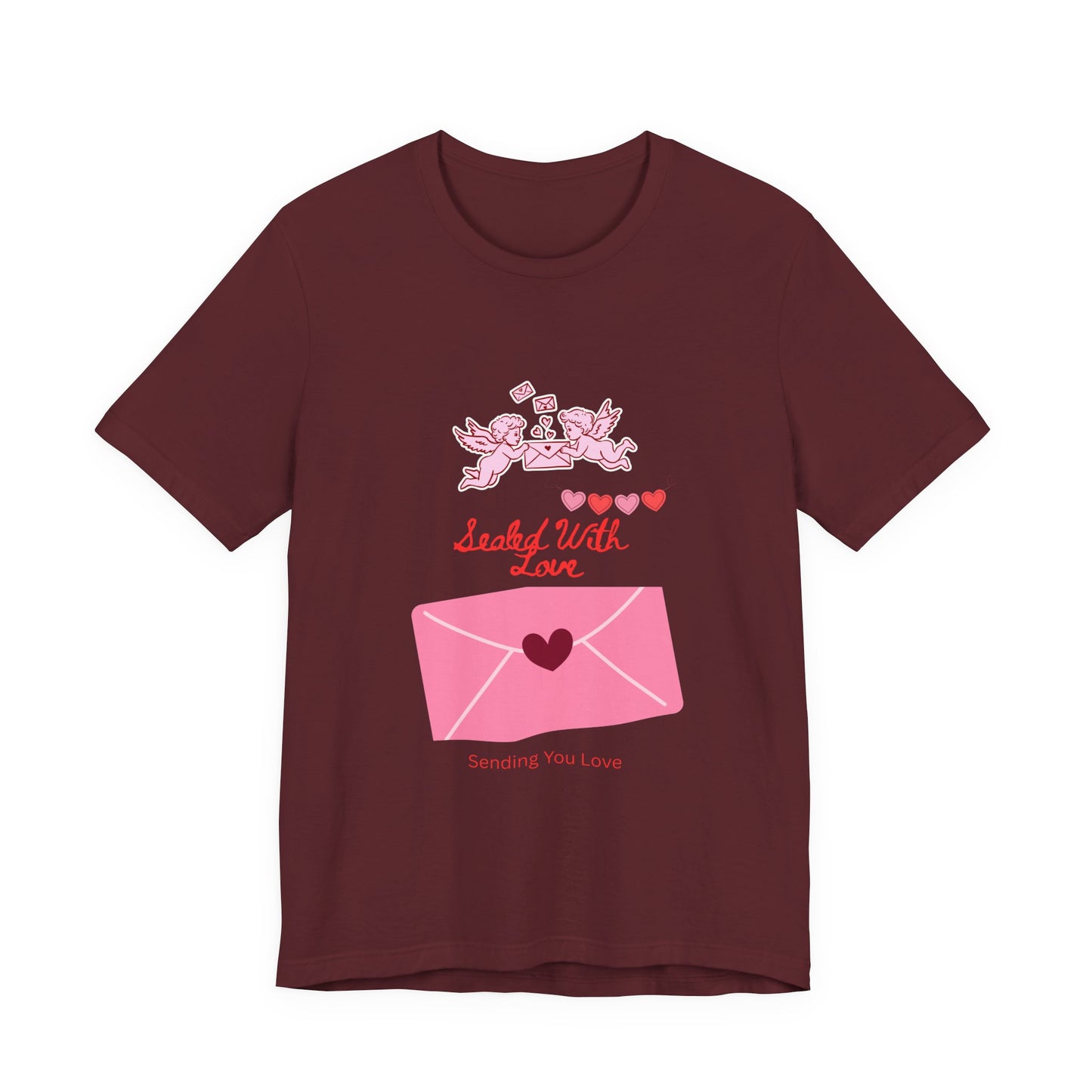 Valentine -Love Letter Tee — Pink Envelope 'Send You Love' Graphic T-Shirt