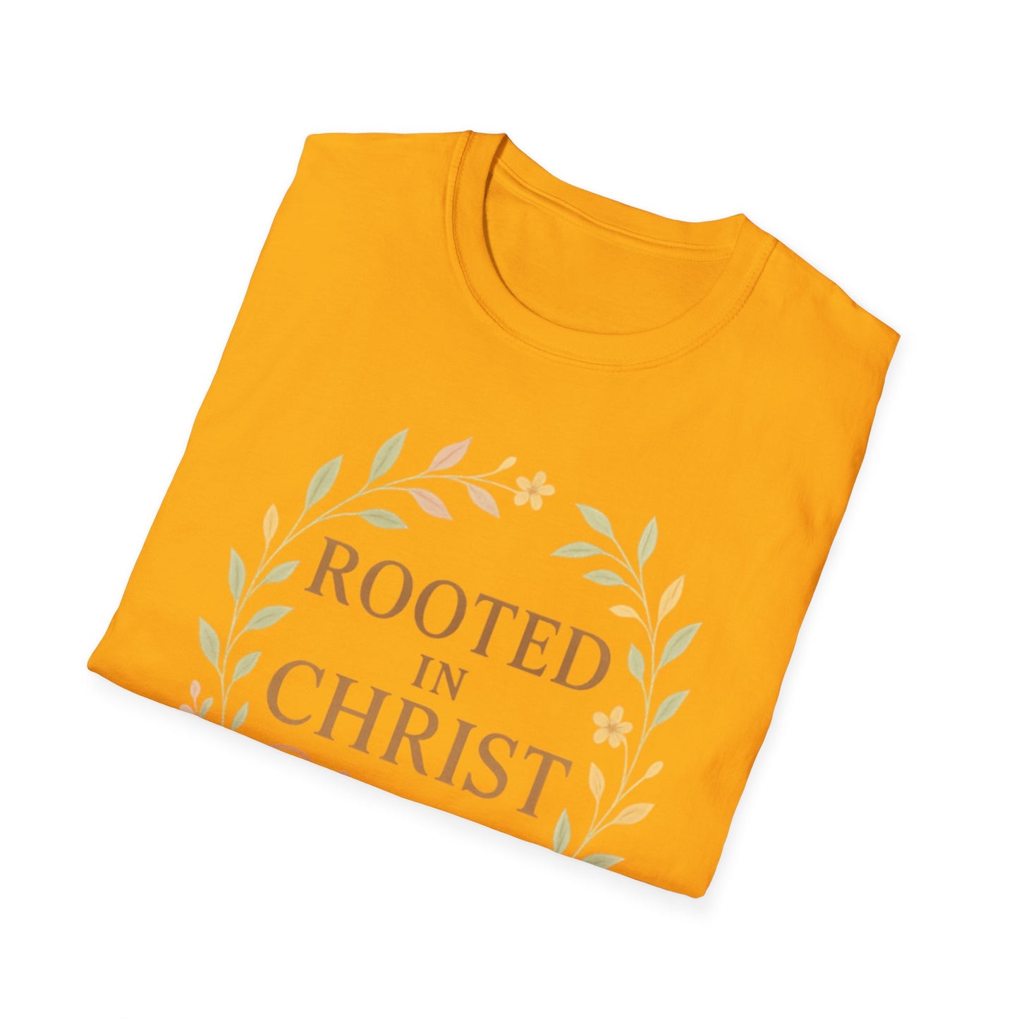 + 1 Rooted in Christ Unisex T-Shirt, Faith-Based Apparel, Inspirational Clothing, Christian Gift, Casual Everyday Wear, Blooming in Love