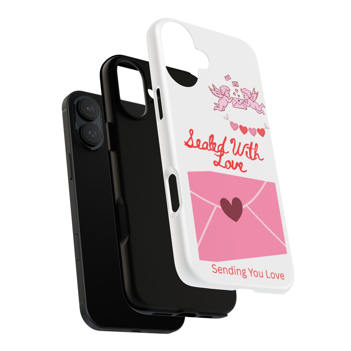 Phone Case — "Sealed With Love" Pink Valentine Envelope Design
