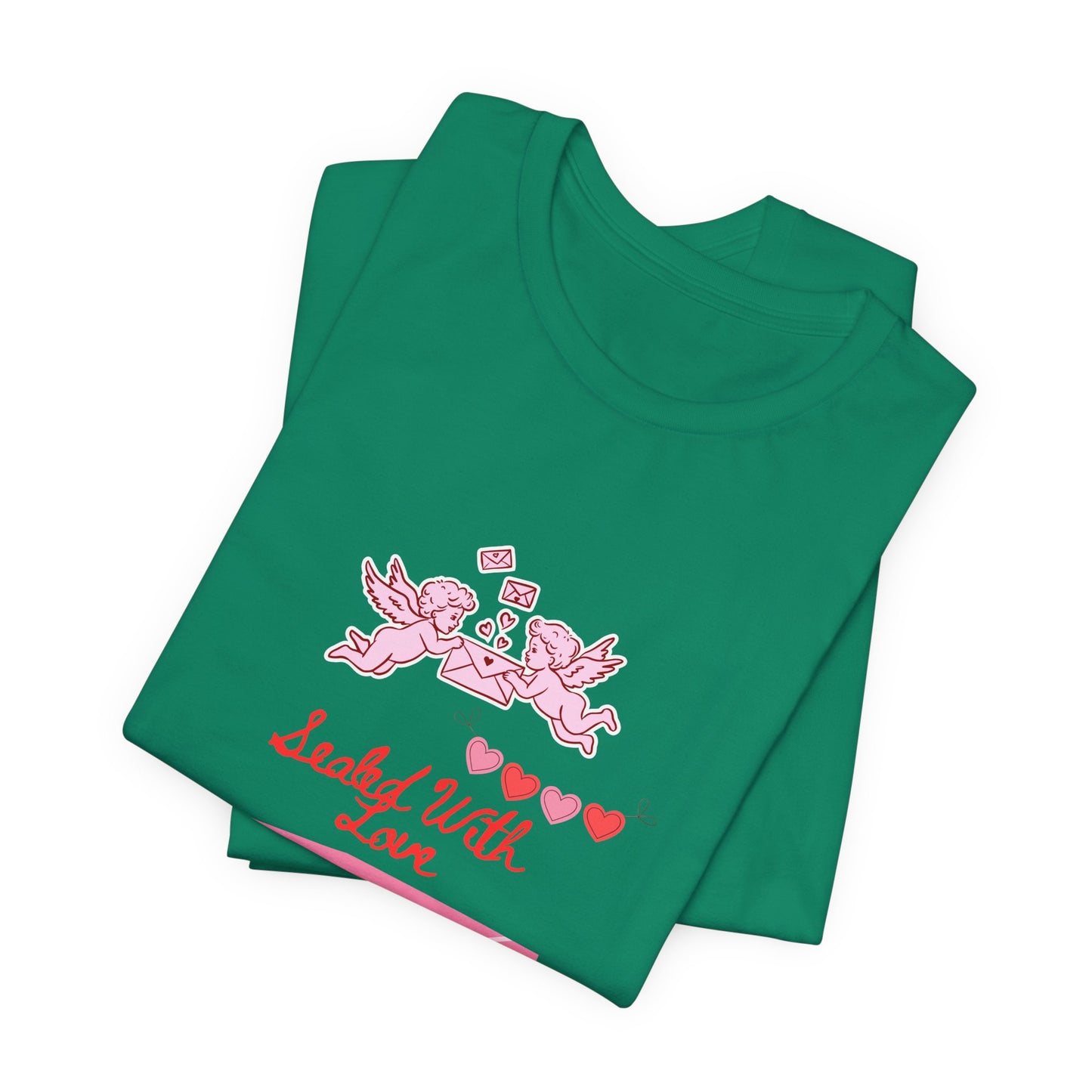 Valentine -Love Letter Tee — Pink Envelope 'Send You Love' Graphic T-Shirt