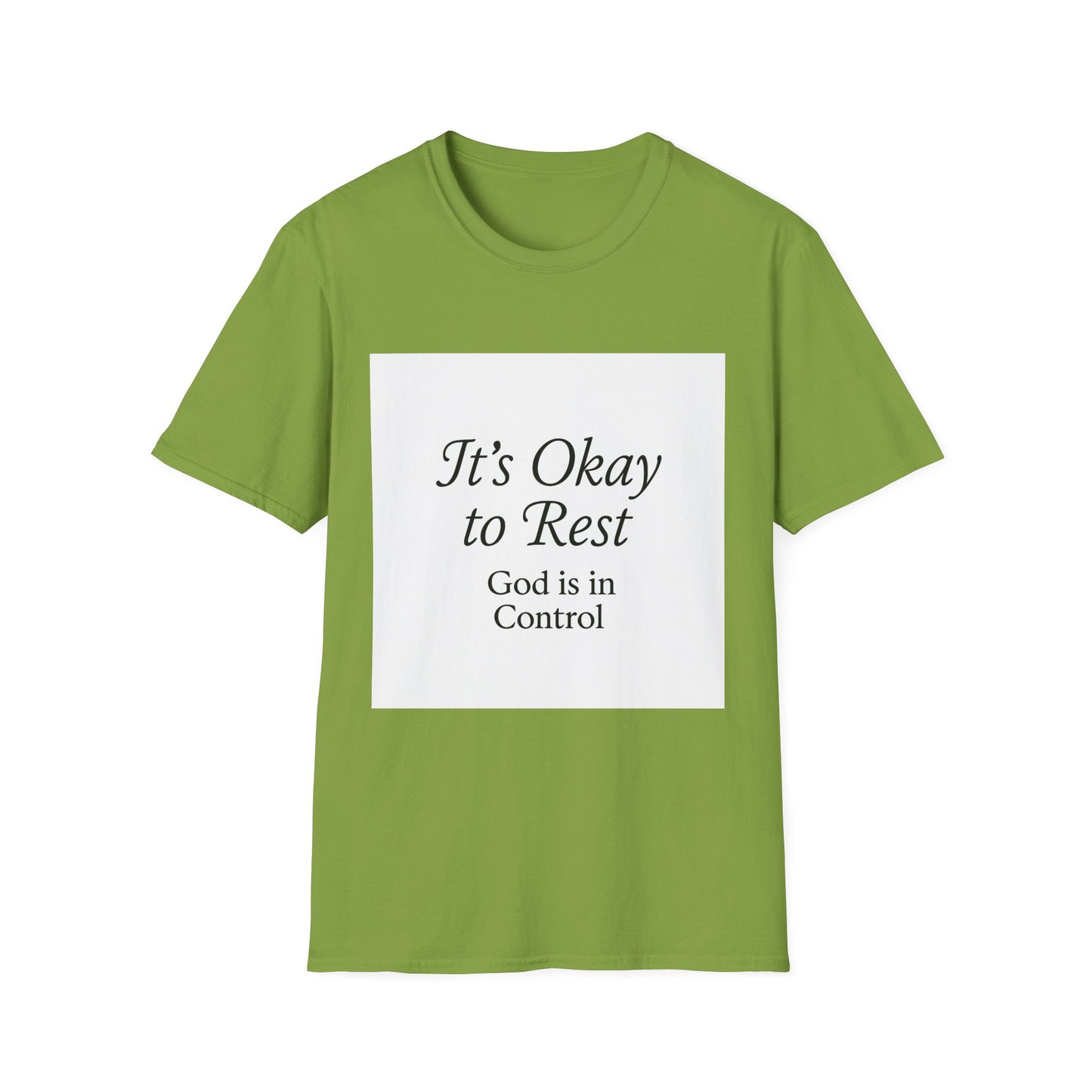 + 1 God is in Control T-Shirt, Softstyle Tee, Relaxation Wear, Mindfulness Gift, Inspirational Apparel, Spiritual Gifts