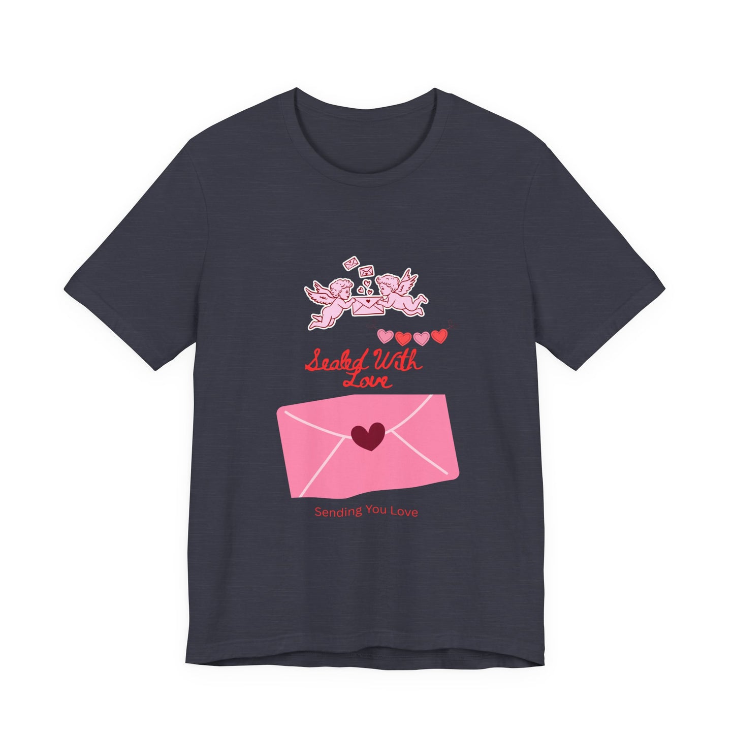 Valentine -Love Letter Tee — Pink Envelope 'Send You Love' Graphic T-Shirt