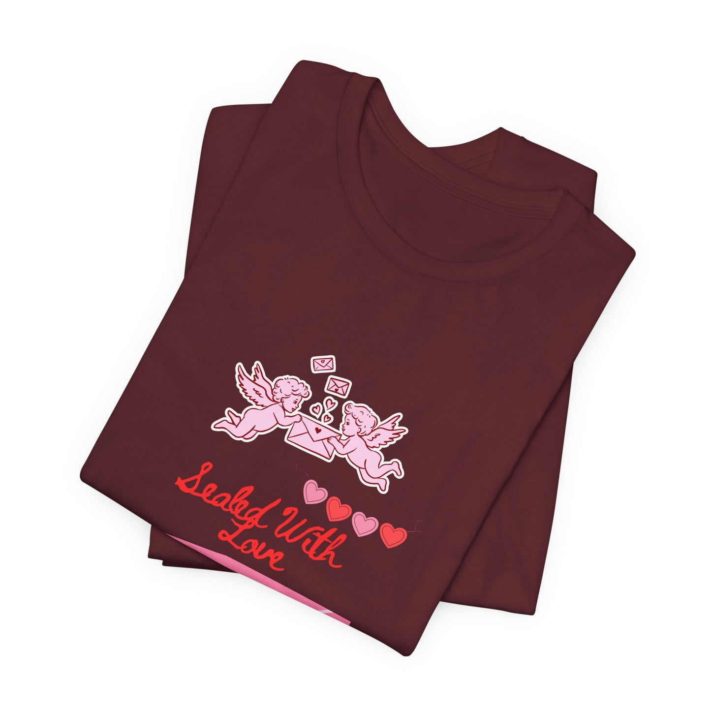 Valentine -Love Letter Tee — Pink Envelope 'Send You Love' Graphic T-Shirt