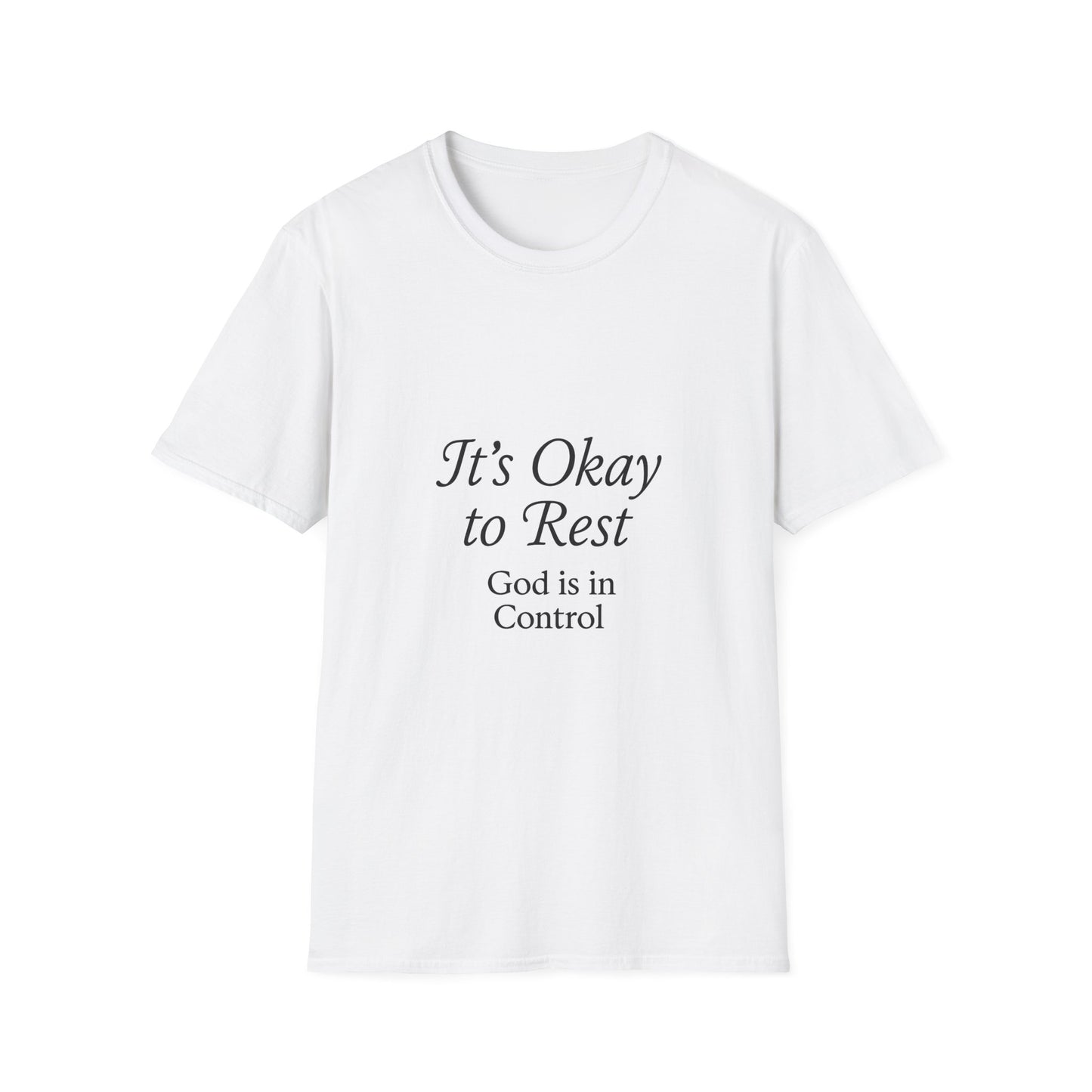 + 1 God is in Control T-Shirt, Softstyle Tee, Relaxation Wear, Mindfulness Gift, Inspirational Apparel, Spiritual Gifts
