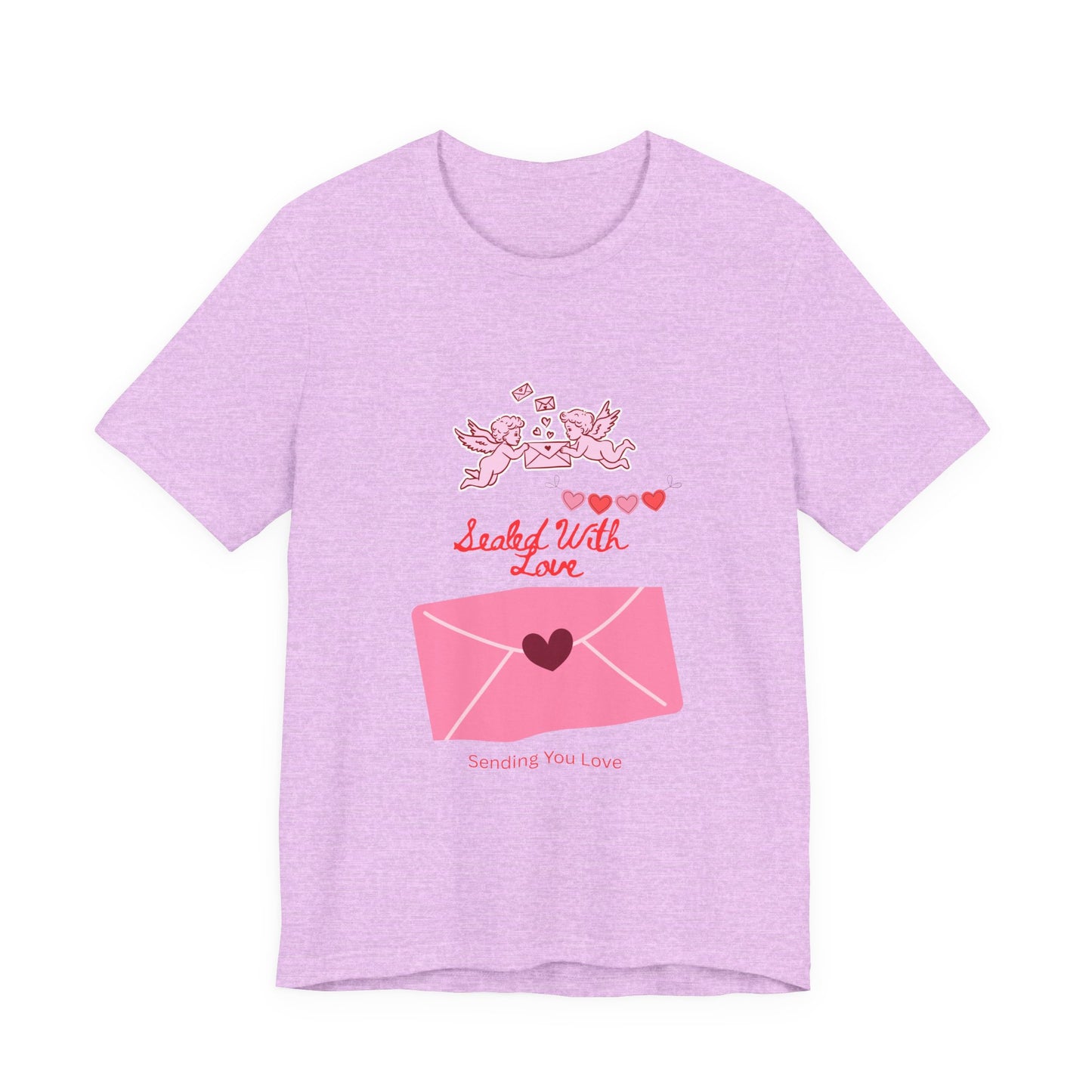 Valentine -Love Letter Tee — Pink Envelope 'Send You Love' Graphic T-Shirt
