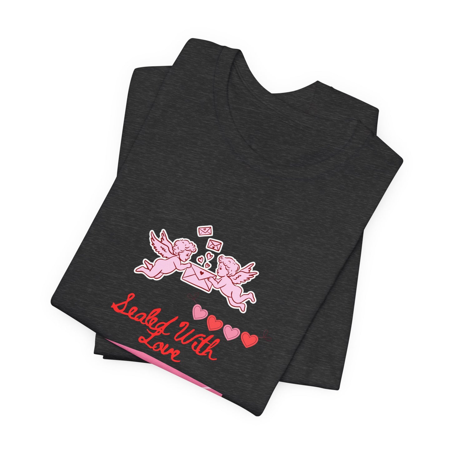 Valentine -Love Letter Tee — Pink Envelope 'Send You Love' Graphic T-Shirt