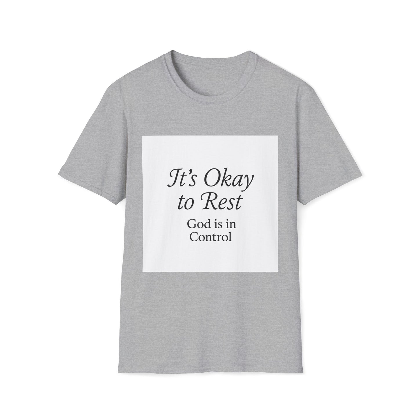 + 1 God is in Control T-Shirt, Softstyle Tee, Relaxation Wear, Mindfulness Gift, Inspirational Apparel, Spiritual Gifts