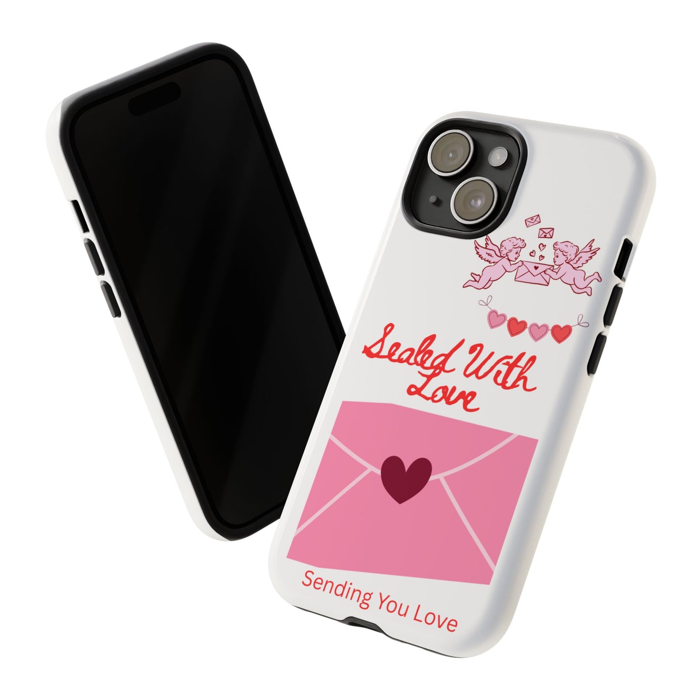 Phone Case — "Sealed With Love" Pink Valentine Envelope Design