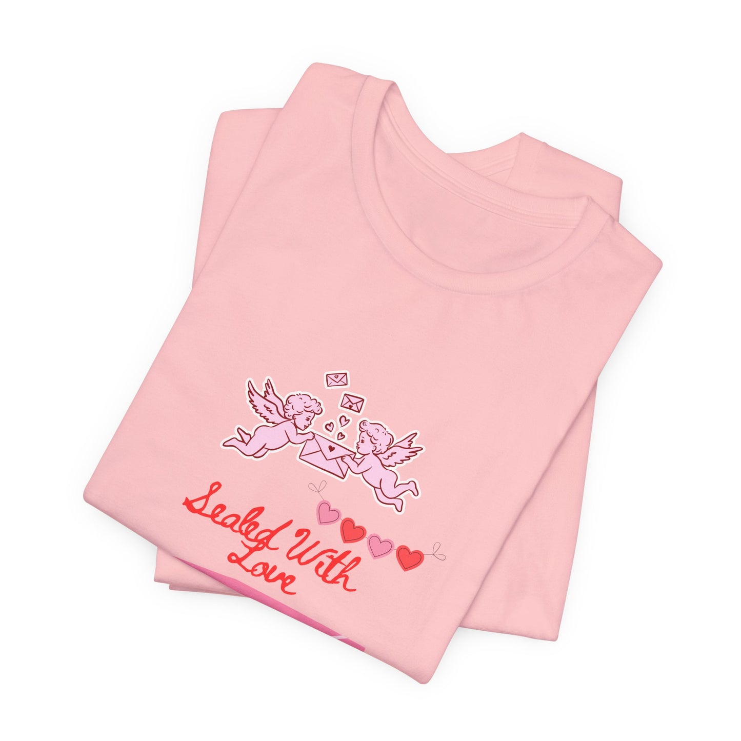 Valentine -Love Letter Tee — Pink Envelope 'Send You Love' Graphic T-Shirt