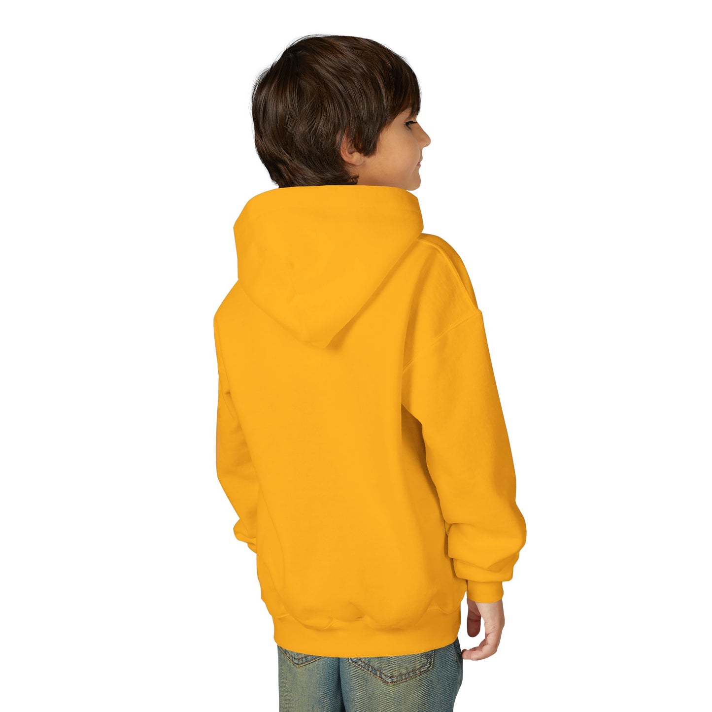 Kids Cute Cat Hoodie — Playful White Cat with Yarn Graphic