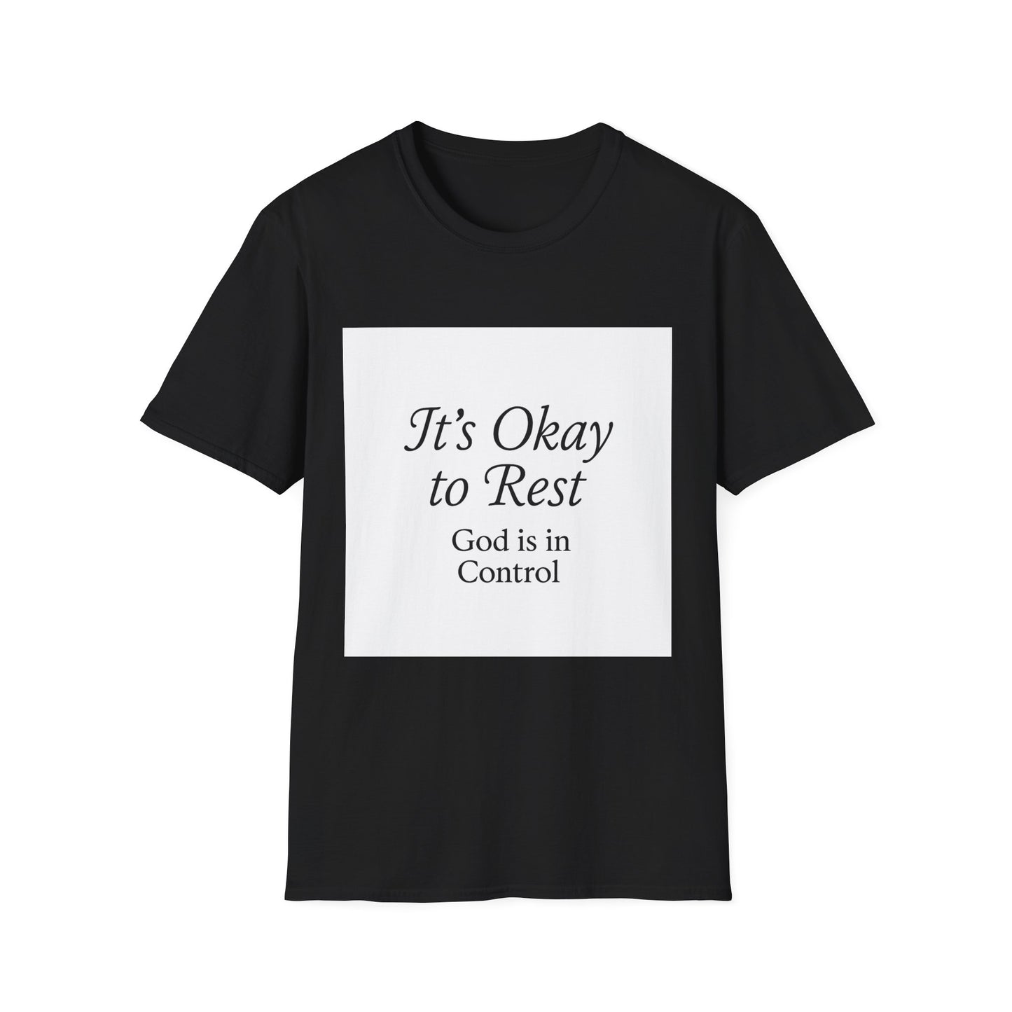 + 1 God is in Control T-Shirt, Softstyle Tee, Relaxation Wear, Mindfulness Gift, Inspirational Apparel, Spiritual Gifts