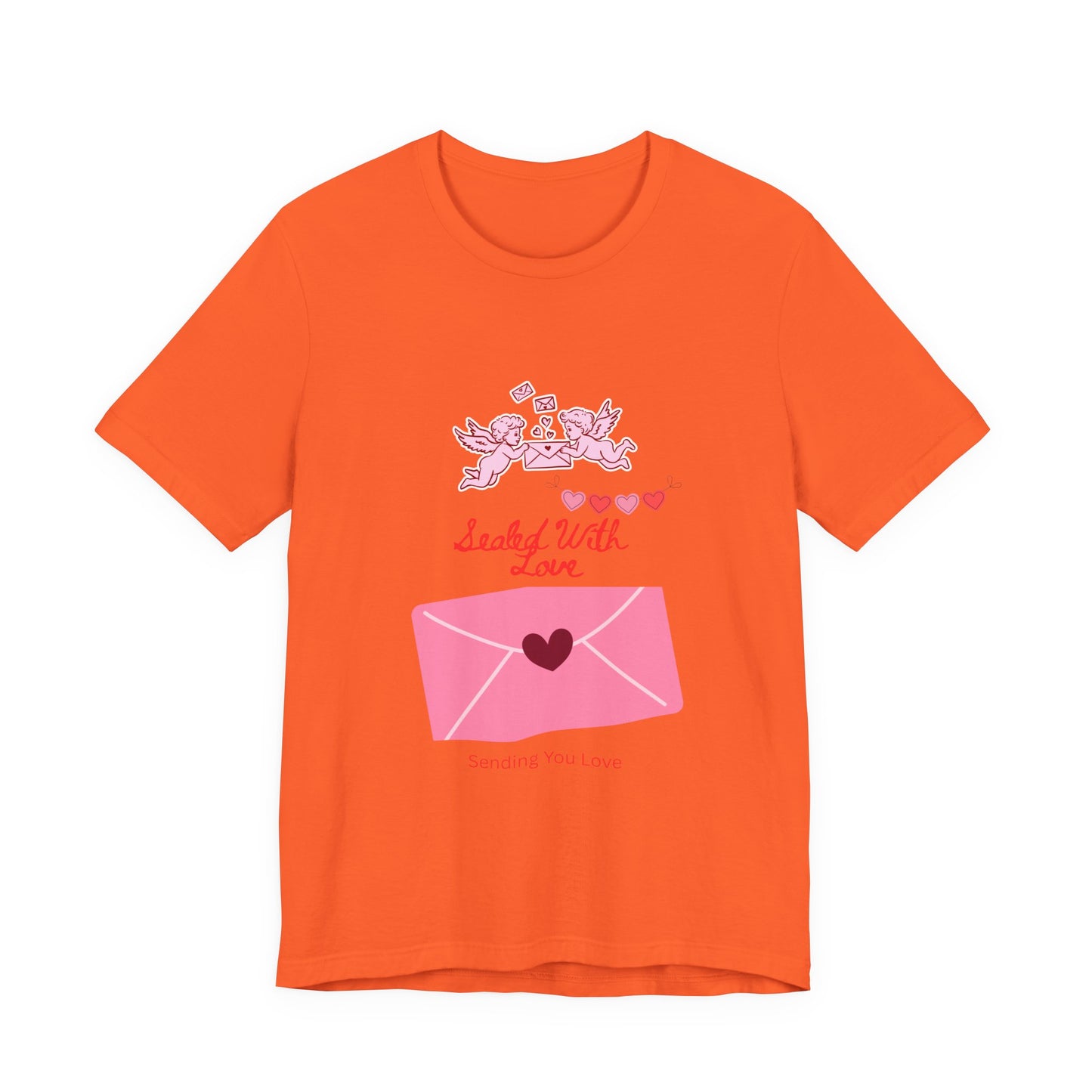 Valentine -Love Letter Tee — Pink Envelope 'Send You Love' Graphic T-Shirt