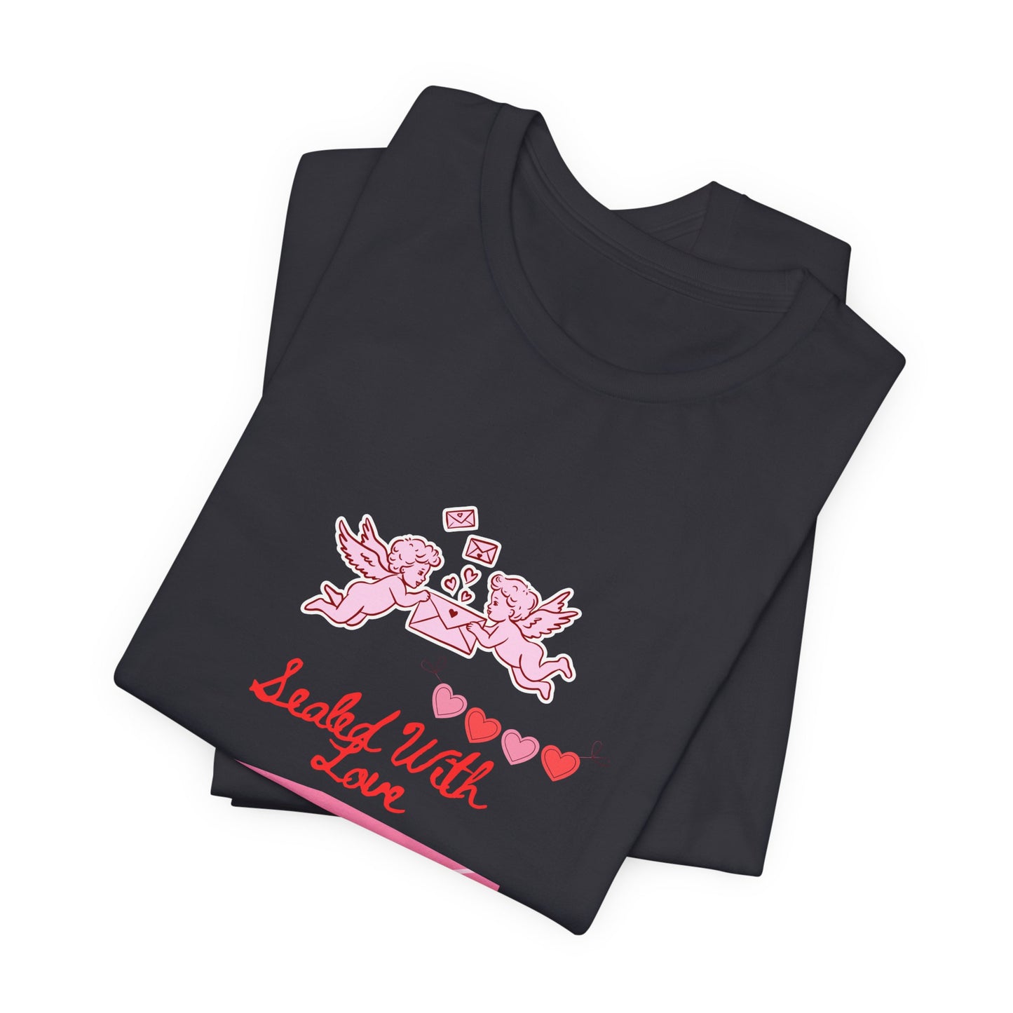 Valentine -Love Letter Tee — Pink Envelope 'Send You Love' Graphic T-Shirt