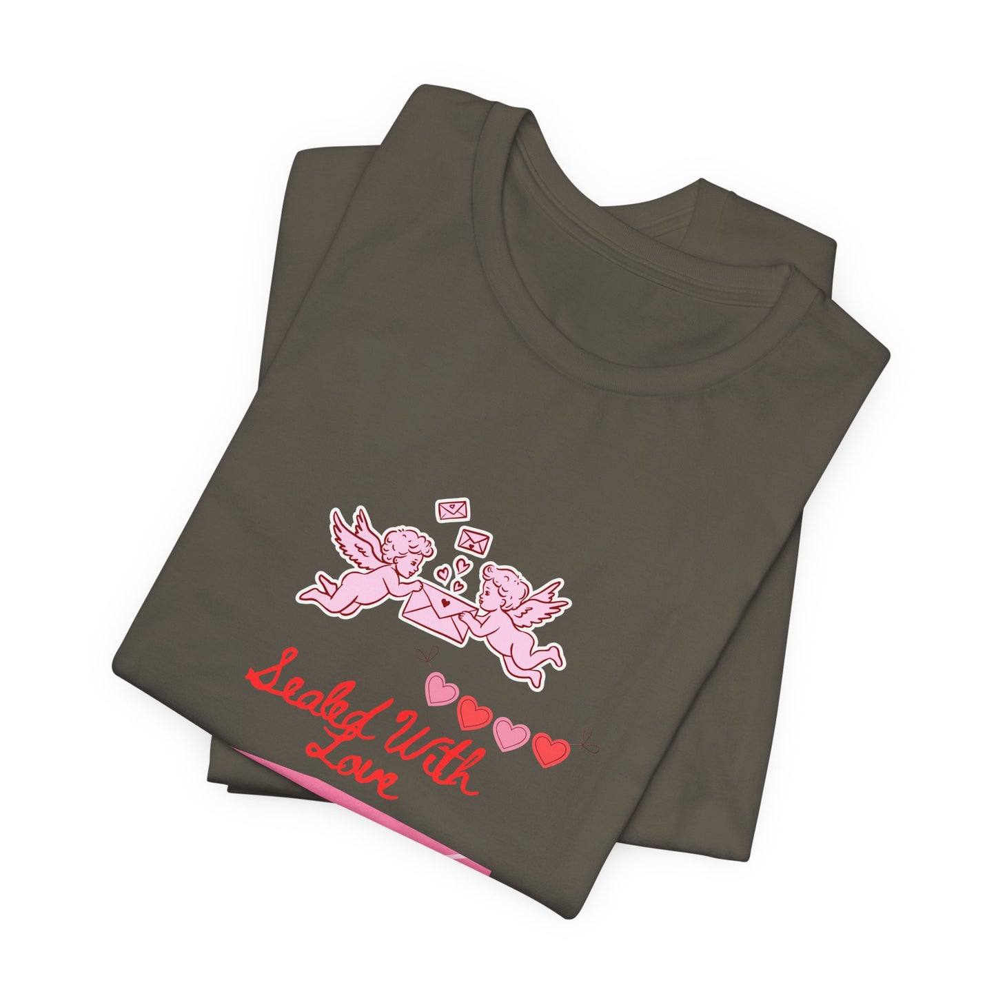 Valentine -Love Letter Tee — Pink Envelope 'Send You Love' Graphic T-Shirt