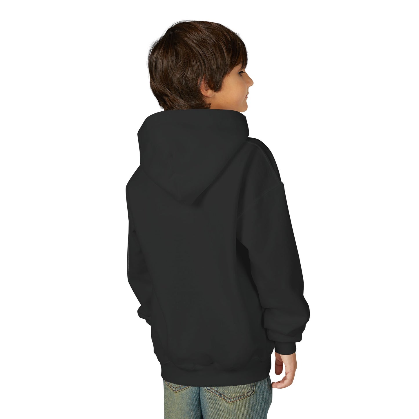 Kids Cute Cat Hoodie — Playful White Cat with Yarn Graphic