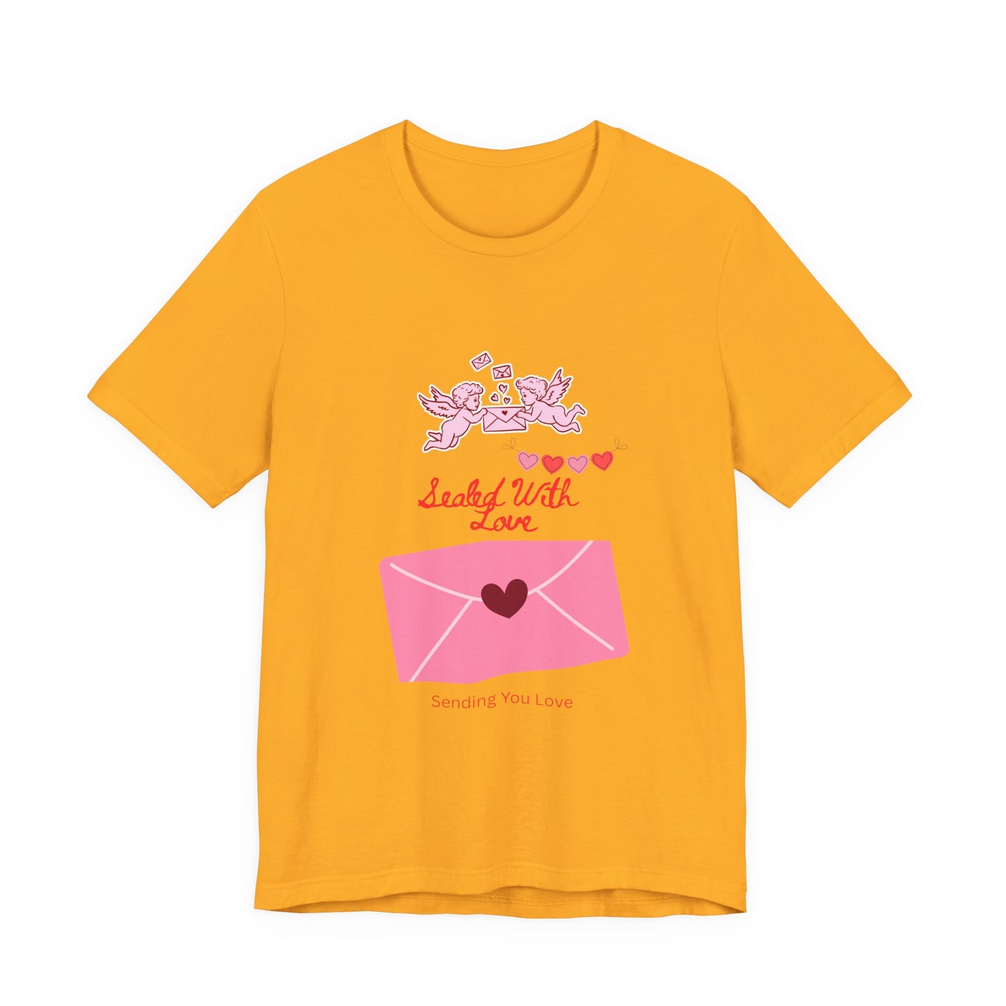 Valentine -Love Letter Tee — Pink Envelope 'Send You Love' Graphic T-Shirt