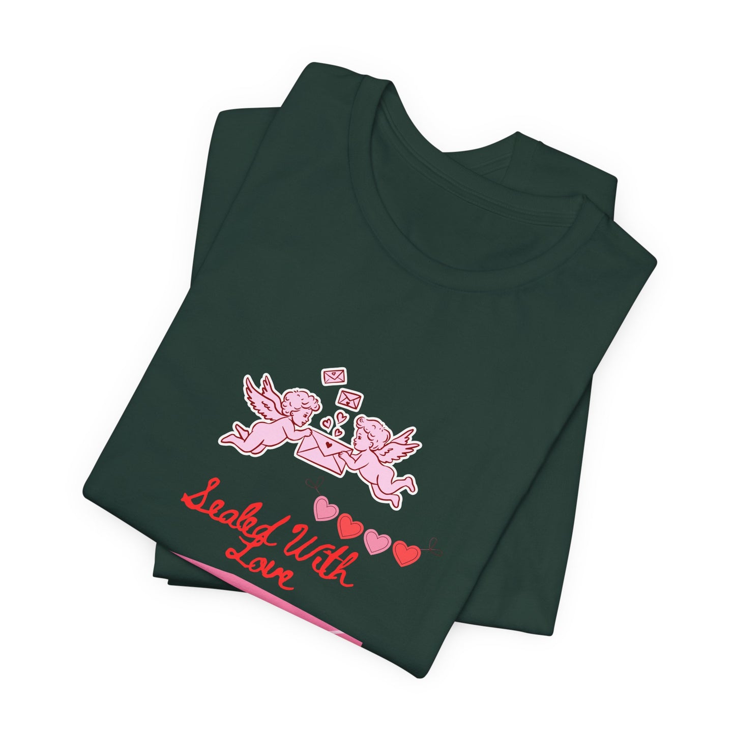 Valentine -Love Letter Tee — Pink Envelope 'Send You Love' Graphic T-Shirt