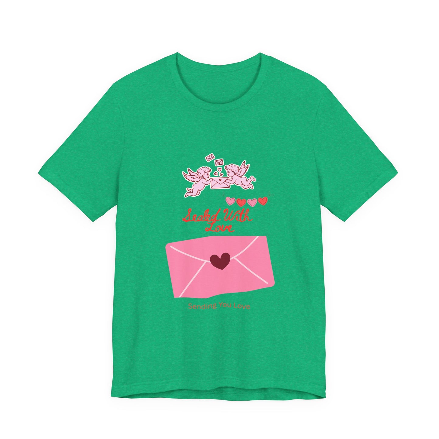 Valentine -Love Letter Tee — Pink Envelope 'Send You Love' Graphic T-Shirt