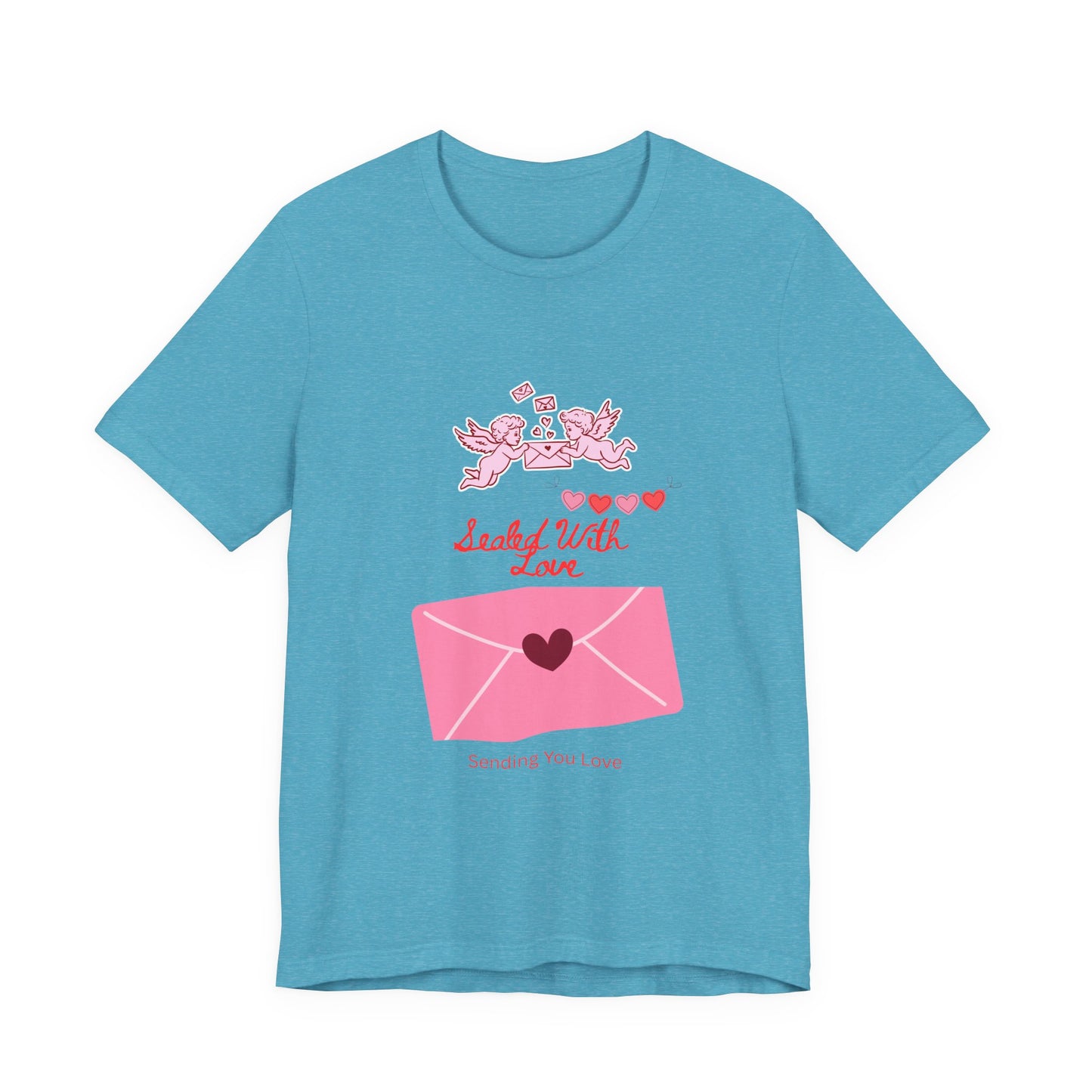 Valentine -Love Letter Tee — Pink Envelope 'Send You Love' Graphic T-Shirt
