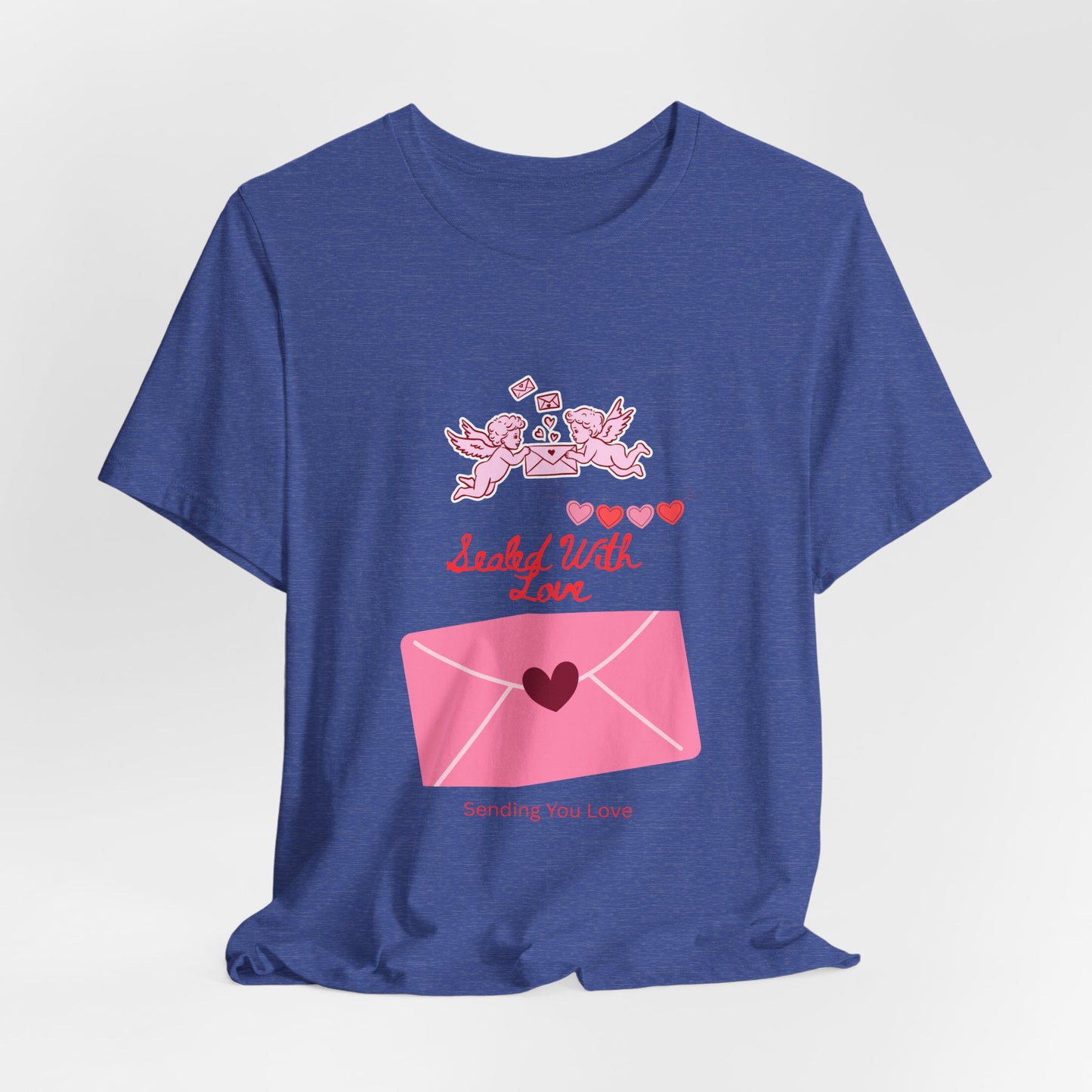 Valentine -Love Letter Tee — Pink Envelope 'Send You Love' Graphic T-Shirt