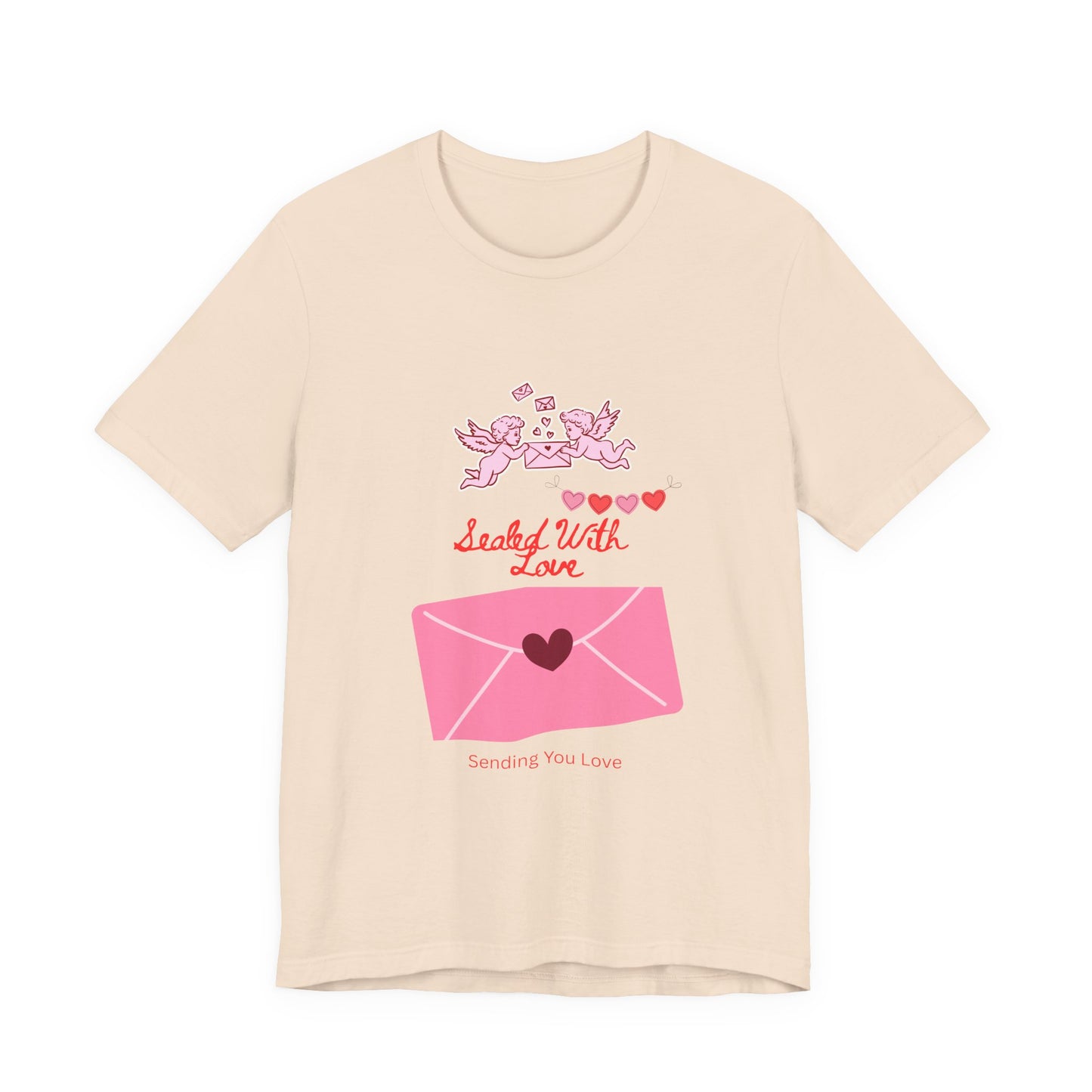 Valentine -Love Letter Tee — Pink Envelope 'Send You Love' Graphic T-Shirt